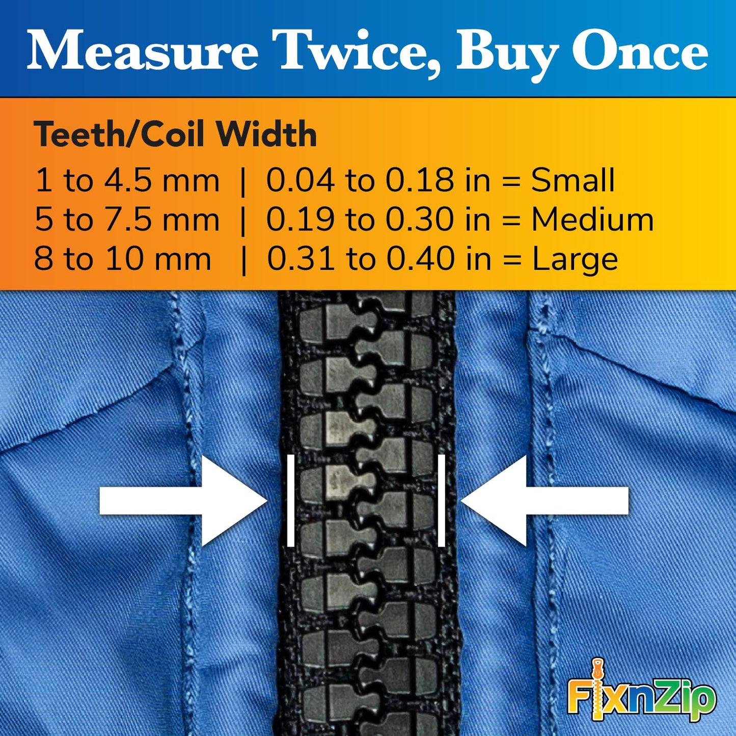 FixNZip Small, Medium, and Large Black Nickel Zipper Repair Kit Bundle | Universal No-Sew Slider Replacement for All Zipper Needs | Instant and Reusable Repair Tool | Sizes 1-10