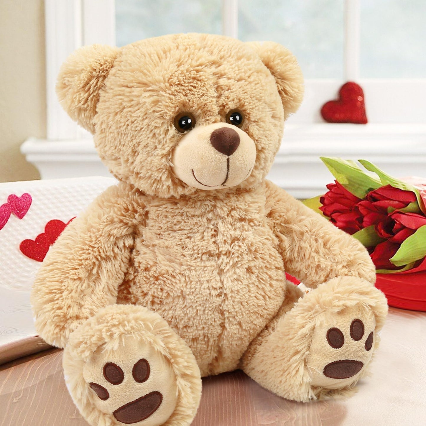 LotFancy 14'' Teddy Bear Stuffed Animal, Large Brown Bear Plush Toy, Gift for Kids Girls Boys Babies