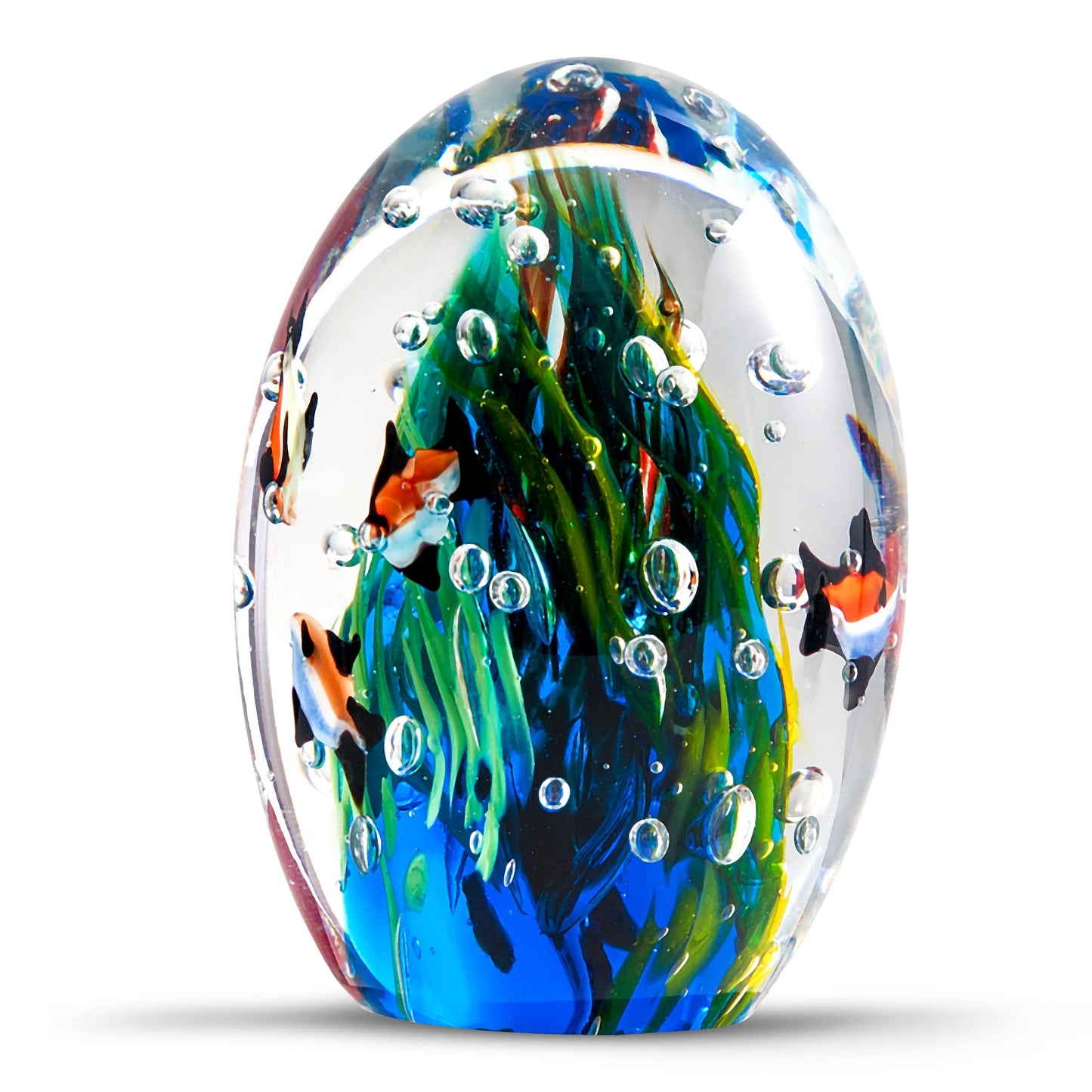 Hand Blown Underwater World of Glass,Office Paperweight Glass for Desk,Home Decor Collectible,Aquarium Decor,Office Decor Ocean Lovers