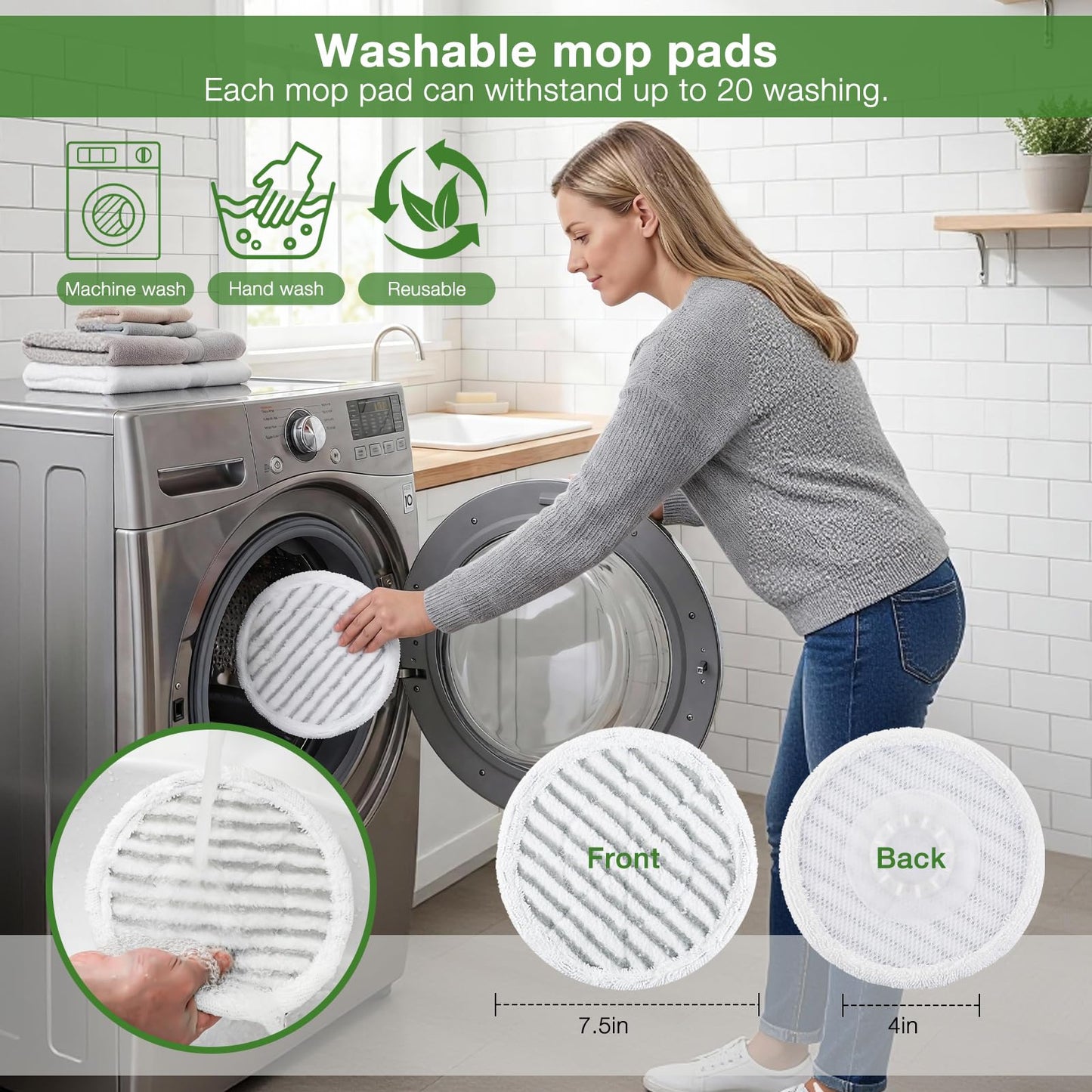10 Pack Steam Mop Replacement Pads for Shark S8001 S7001 S7201 S7000AMZ S8201 Steamer Mop Washed Pad Repeatedly for All Floors Cleaning