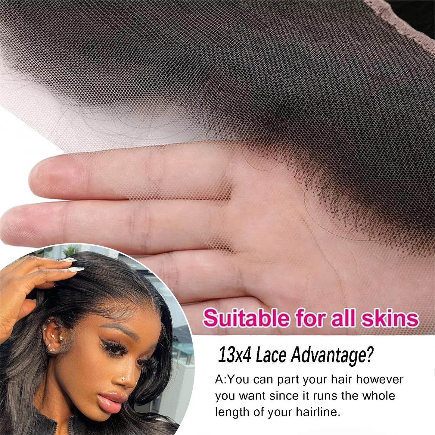 13x4 Lace Frontal Closure Body Wave Ear to Ear HD Lace Frontal Human Hair 12 Inch Brazilian Virgin Human Hair Closure Free Part 150% Density Body Wave Hair Extensions Pre Plucked Natural Black