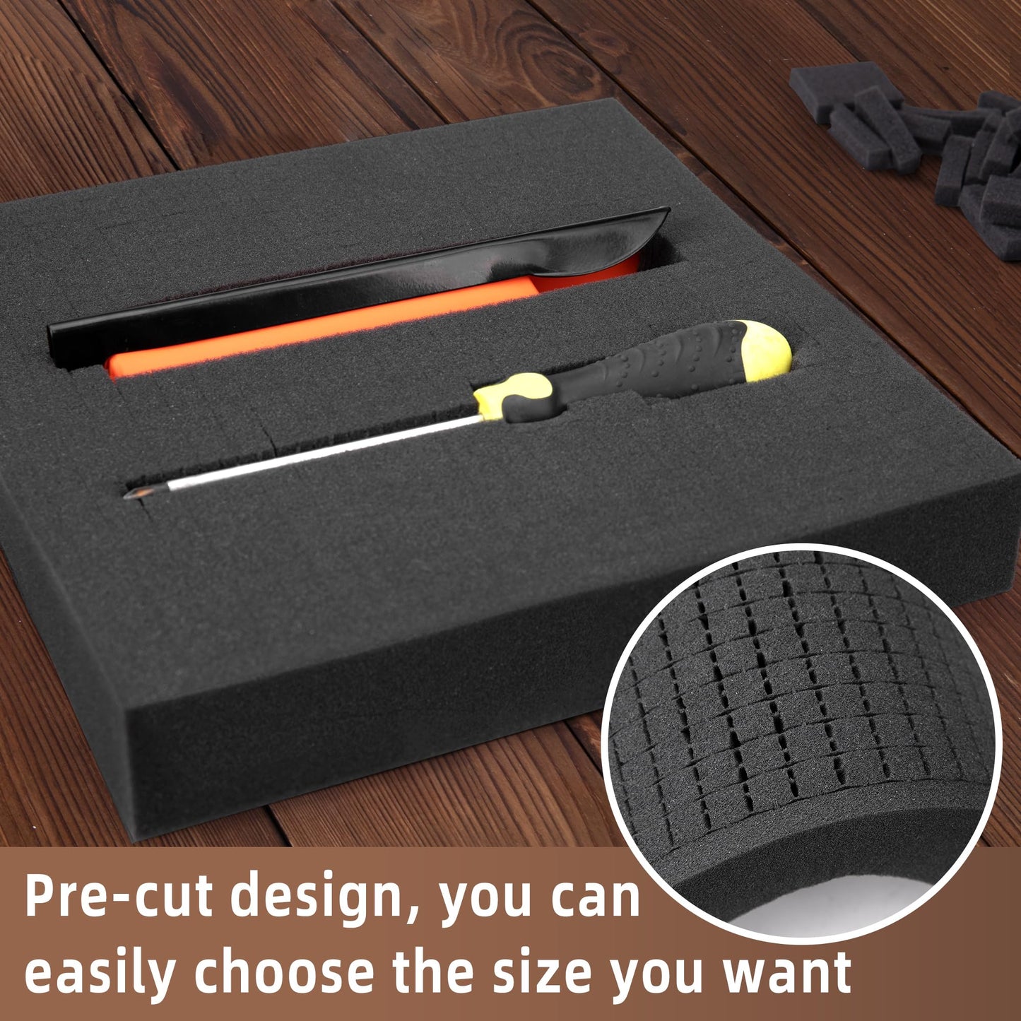 DECOHS 4 Pieces Foam Pick Up and Pluck 16 x 12 x 2', Foam Insert for Pick and Plucking, Precube Foam with Bottom Use for Board Game Boxes, Storage Boxes