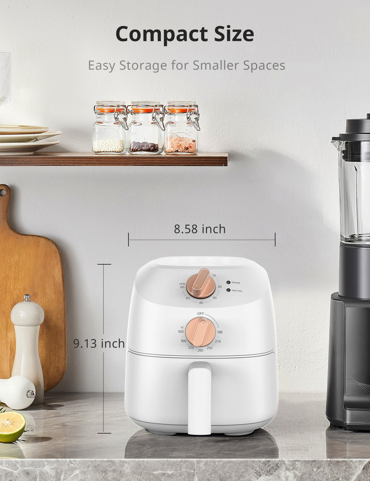 COMFEE' Compact 2.1 Quart Air Fryer with 12 Menu Options, Adjustable Timer & Temperature Control 80-204 degrees C, Dishwasher-Safe Nonstick Fry Basket