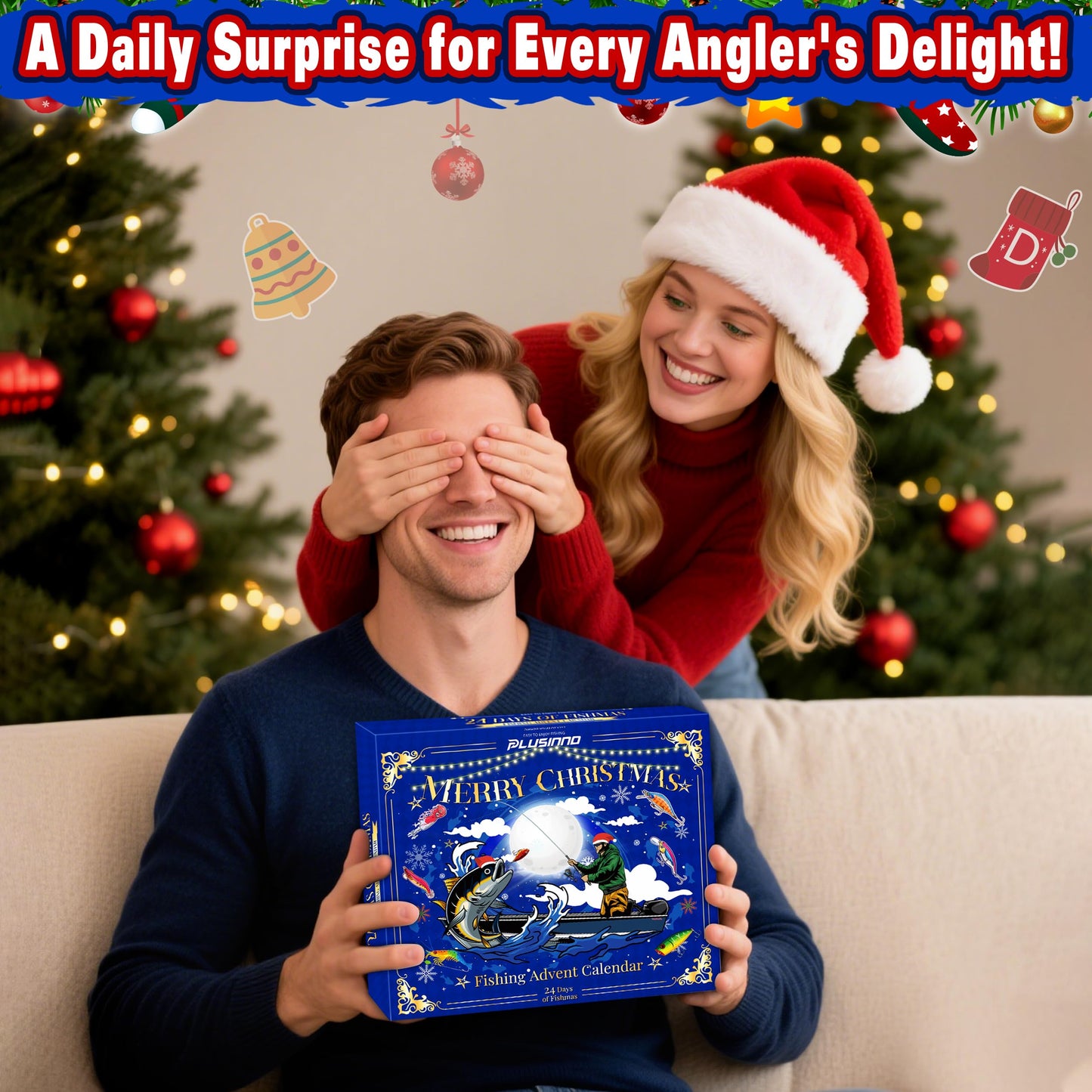 Advent Calendar 2025 Adult Fishing Advent Calendar 24 Days Countdown Fishing Lure Tackle, Christmas Gifts For Men Boyfriend Teens Boys