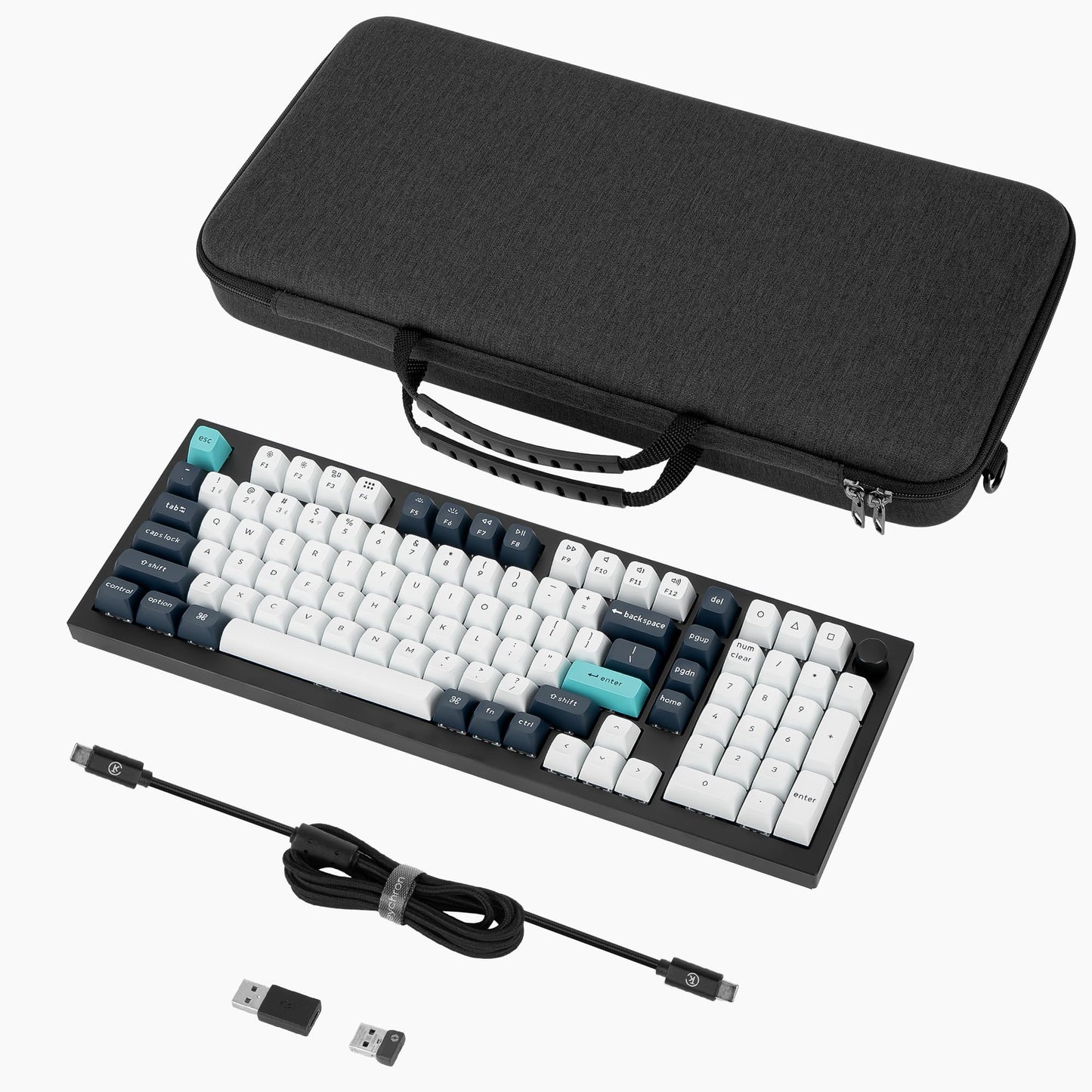 Geekria 96% Keyboard Hard Shell Case, Travel Carrying Bag, Compatible with Logitech Alto Keys K98M, Keychron Q5 Pro, EPOMAKER Galaxy100 / TH99, Aula F99 PRO, RK Royal KLUDGE S98