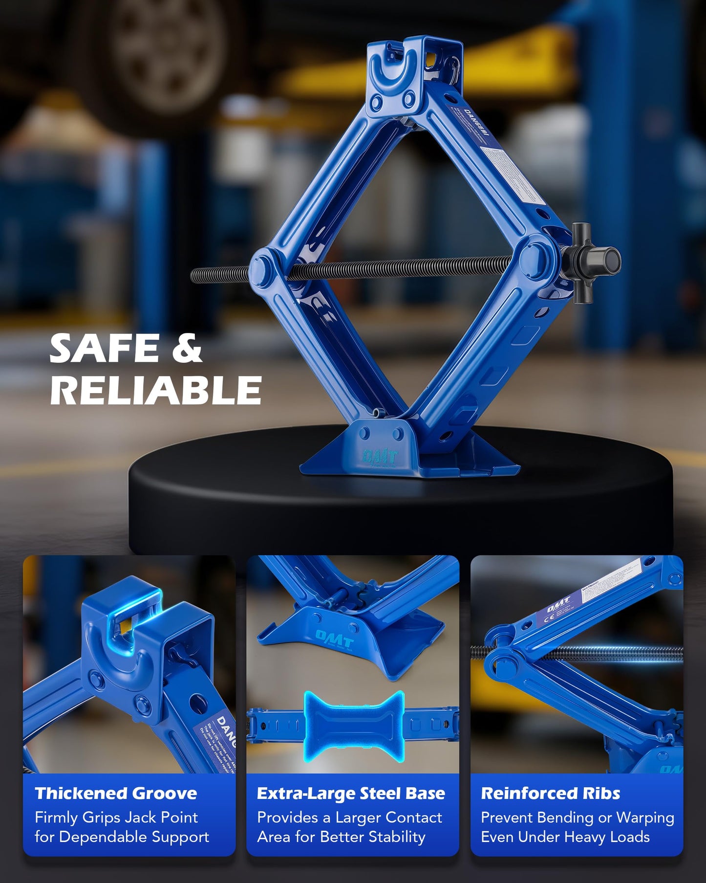Orion Motor Tech 2 Ton Scissor Lift Jack, 14 pc. Car Jack Kit for Sedan SUV MPV with Drill Socket Ratchet Wrench, Portable Scissor Jack and Stand Kit, Heavy Duty Car Jack for Spare Tire Changing
