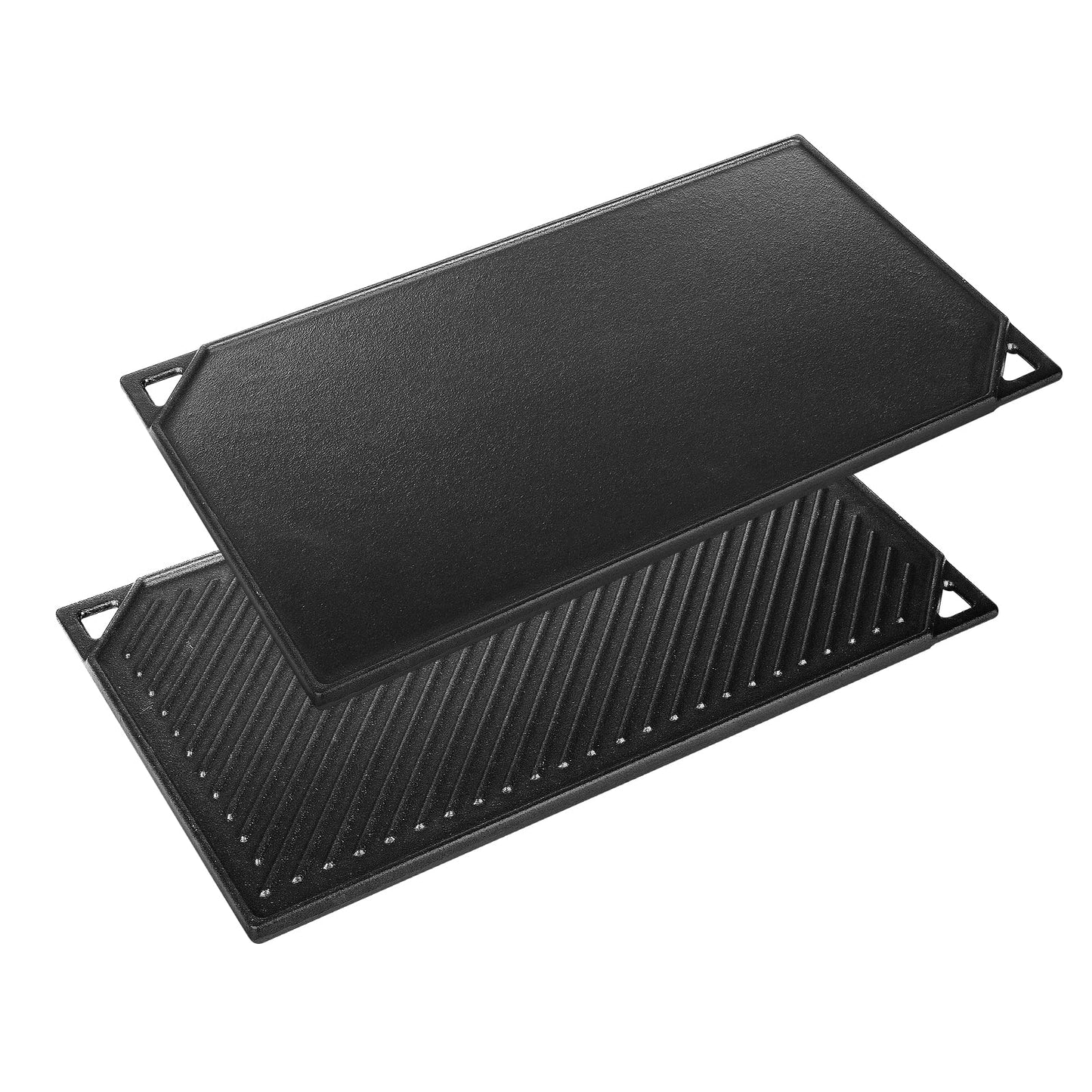 Utheer 16.45'' x 9.45'' Cast Iron Griddle, Nonstick Reversible Griddle for Gas Grill, Cast Iron Griddle Plate for Gas Stove Top, Oven, Outdoor Grill or Campfire, 1 Piece