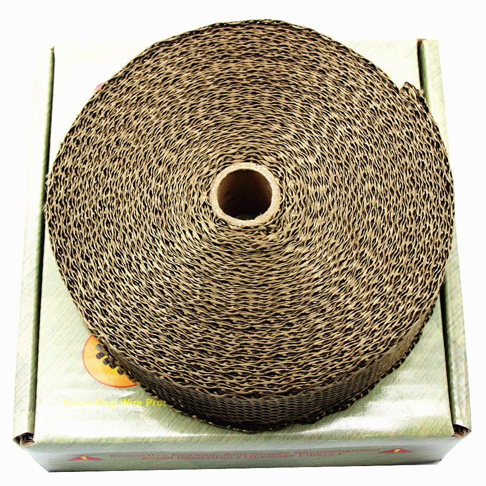 LEDAUT 2"x 50' Twill Weave Motorcycle ATV Titanium Exhaust Heat Shield Wrap with 11.8" Locking Ties (Pack of 15)