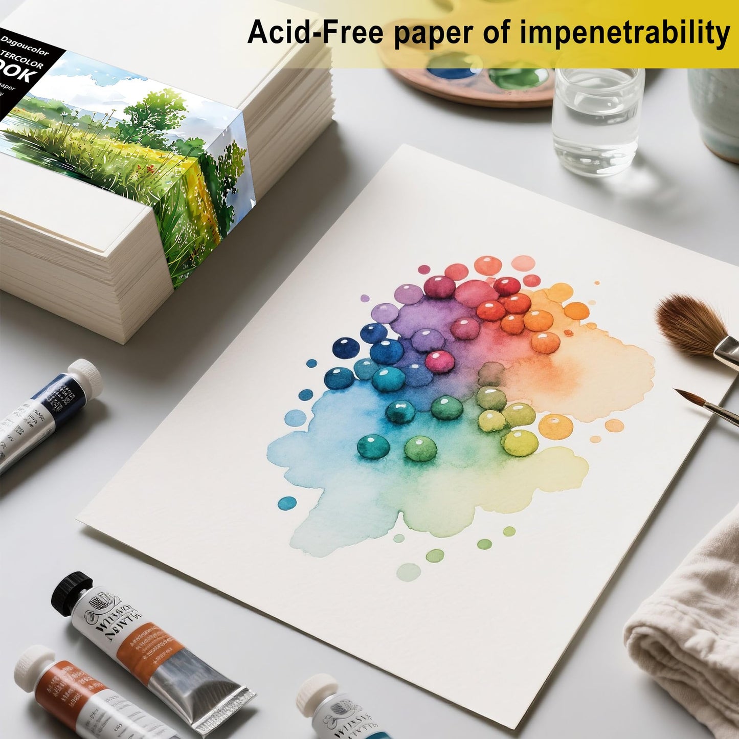 DagouColor Watercolor Paper, 9" x 12", 200GSM, 250 Pcs Bulk Water Color Paper, Art Supplies for Artists Adults Boys Girls Students, Painting, Drawing, Mixed Media