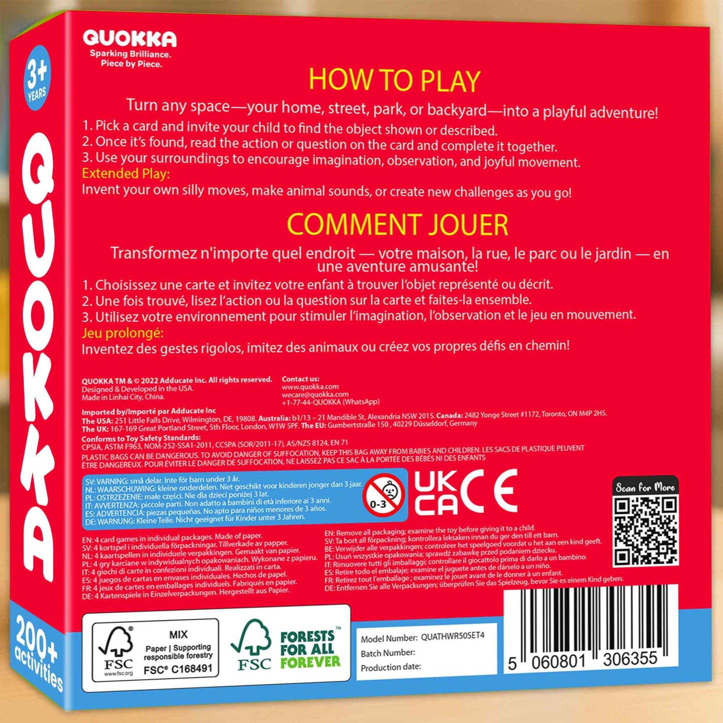 QUOKKA Scavenger Hunt Game for Toddlers 3-5 - 200 Toddler Activities Outdoor Indoor Cards Game Set - Fun Educational Play for Preschool Boys and Girls and Early Development