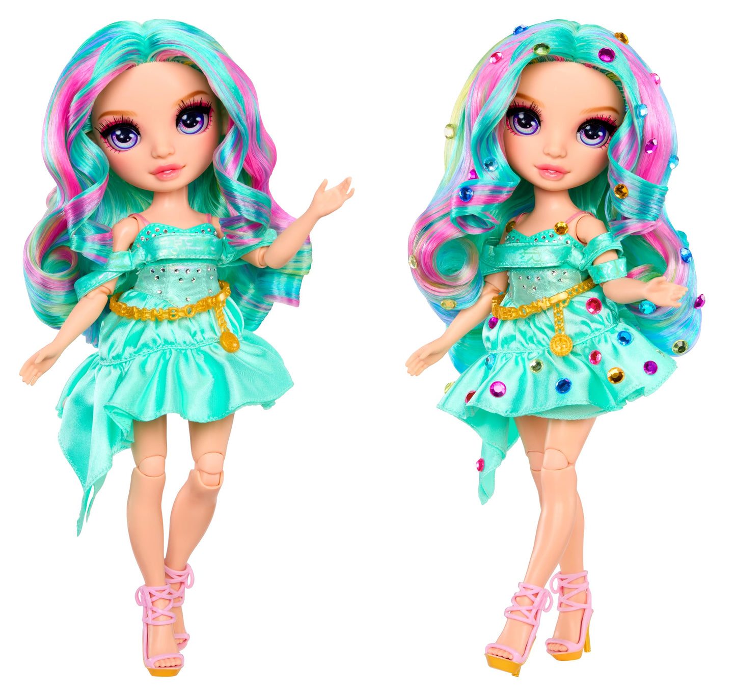 Rainbow High Be Dazzling Fashion Dolls- Celine Turquoise (Teal) with Bedazzler Tool and Sparkle Gems