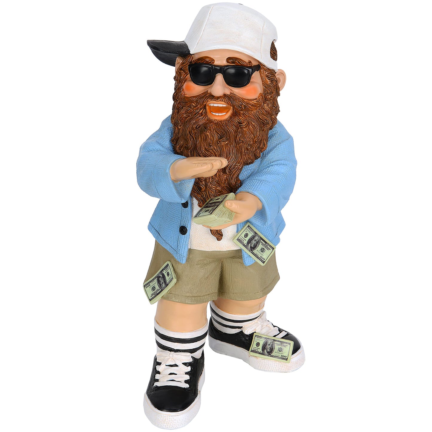 Mood Lab Garden Gnome - Rich Gnome Statue - 9.25 Inch Tall Lawn Gnome Figurine - for Outdoor or House Decor