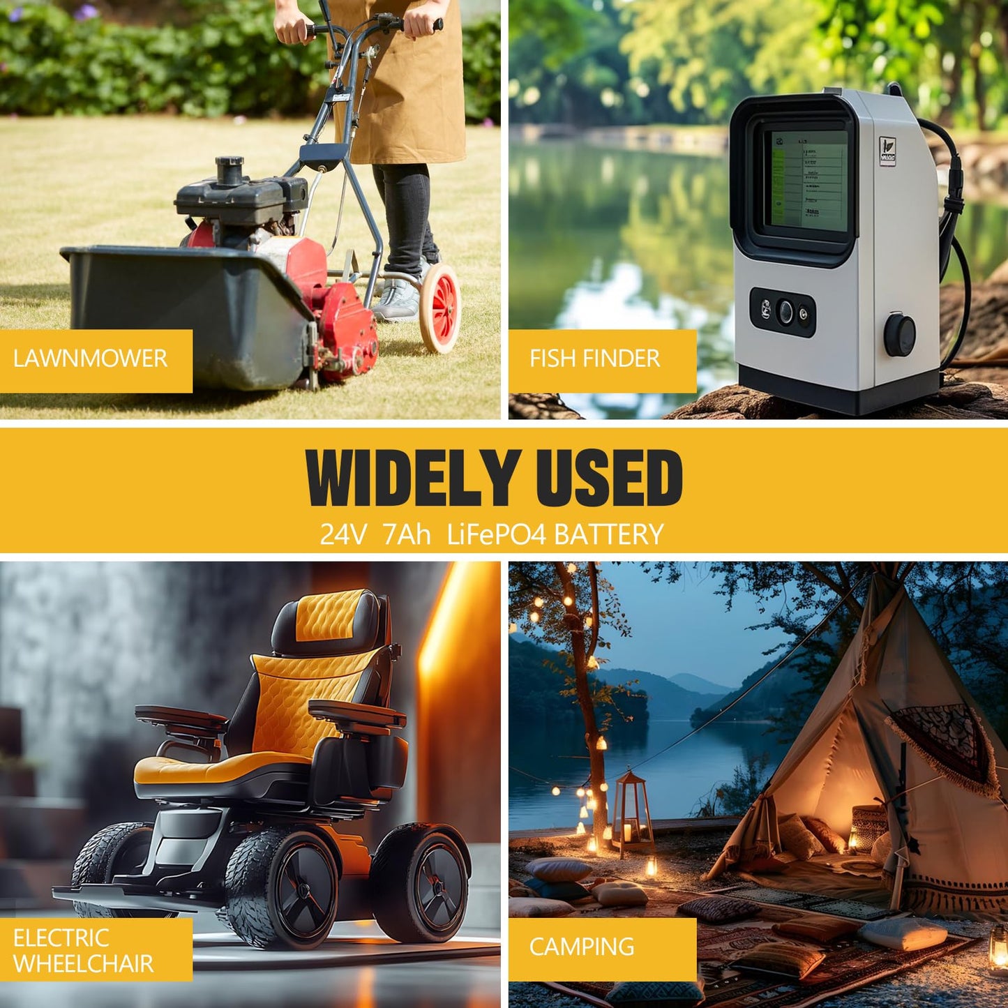 24V 7Ah LiFePO4 Rechargeable Battery LF8011, 25.6V 179.2Wh Deep Cycle Lithium Iron Phosphate Batteries