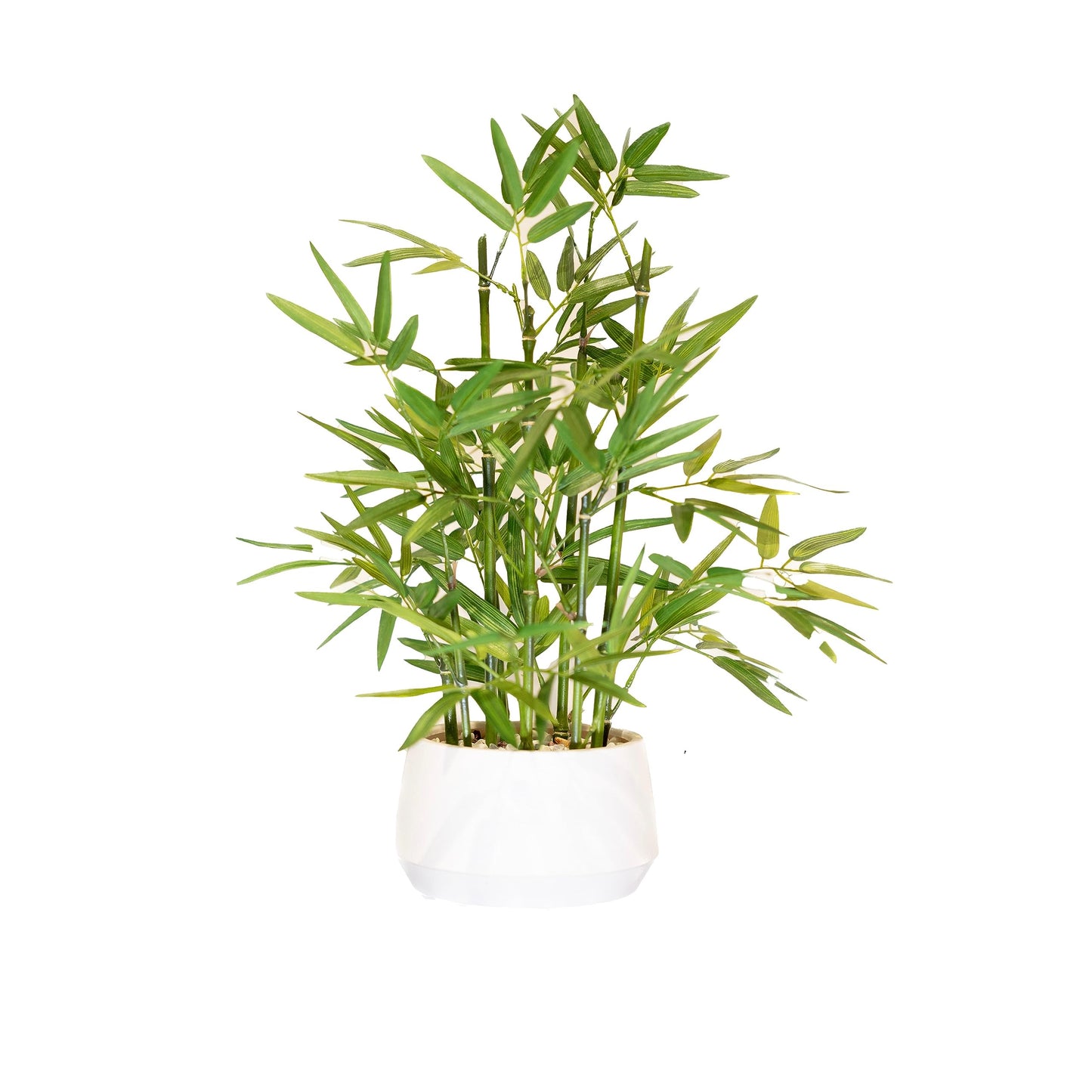 365 Blooming Decor 18 inch Tall White Potted Faux Bamboo Plant- Luxury Artificial Bamboo Tree in White Pot for Home, Office, Kitchen, Indoor Decor, Money Tree, Lucky Bamboo Tree. (Canadian Owned!)
