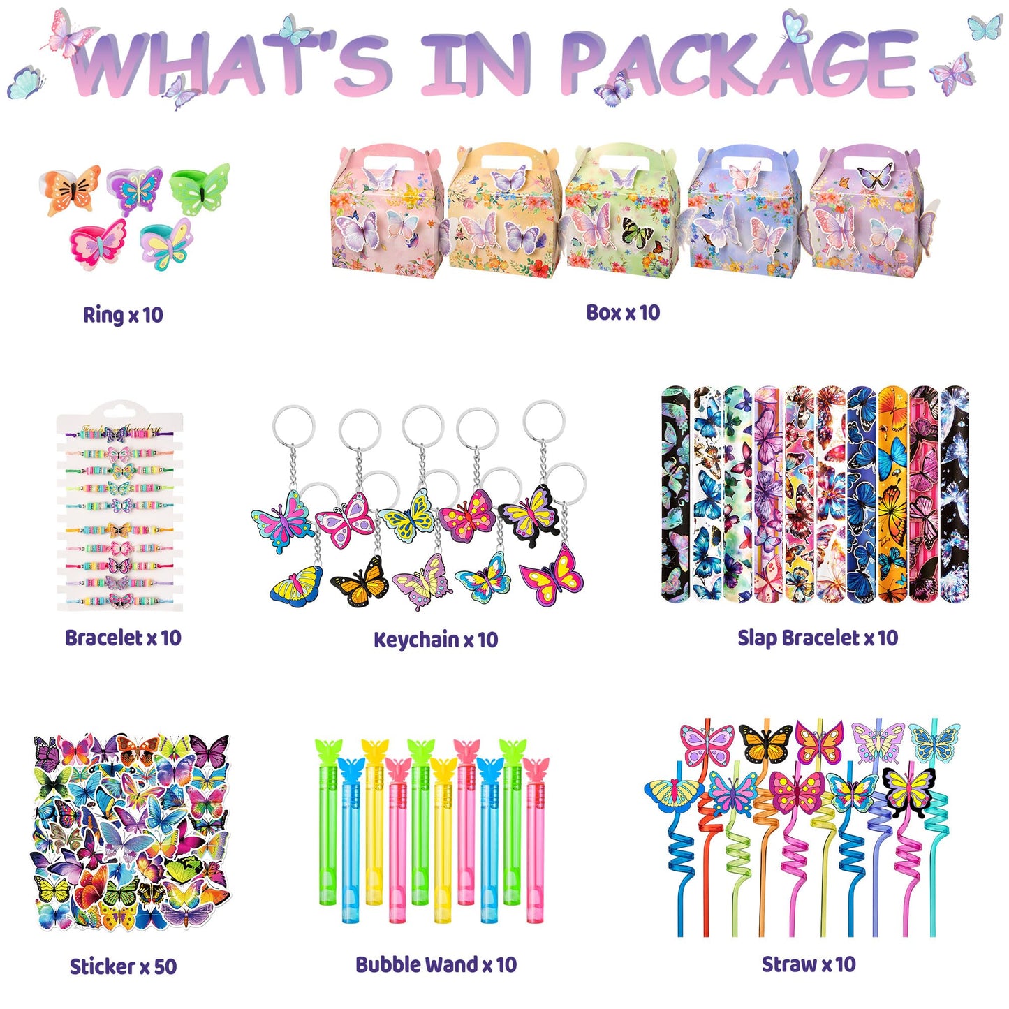 Butterfly Party Favors Fairy Birthday Party Supplies for Girls Kid Toy Gift Prize Goodie Bag Stuffer Butterfly Decorations Party Favors
