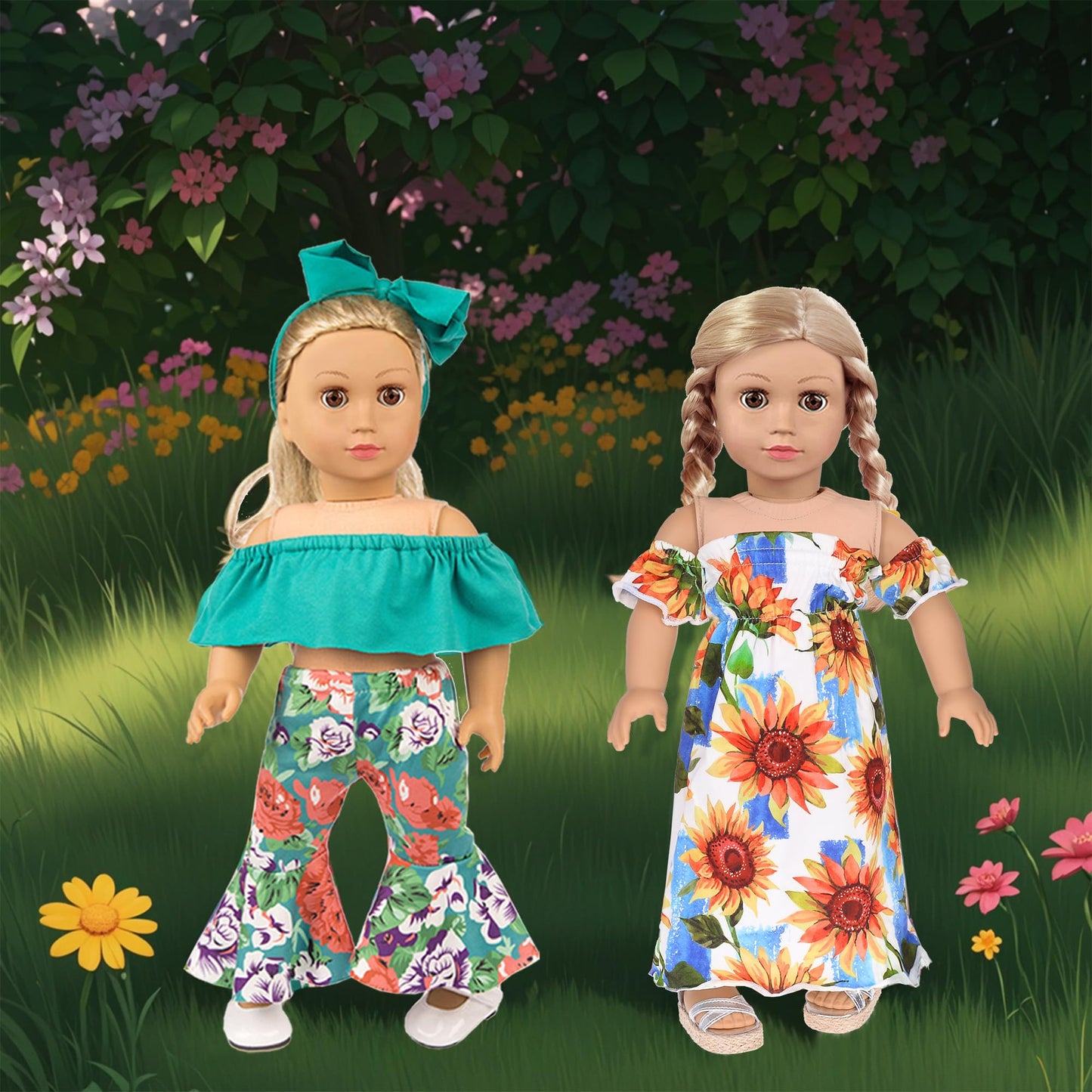 10 Sets 18 inch Doll Clothes and Accessories - Including Mermaid Costume, Stylish Casual Outfit, Swimwear Fit for 18 Inch Doll (No Doll)