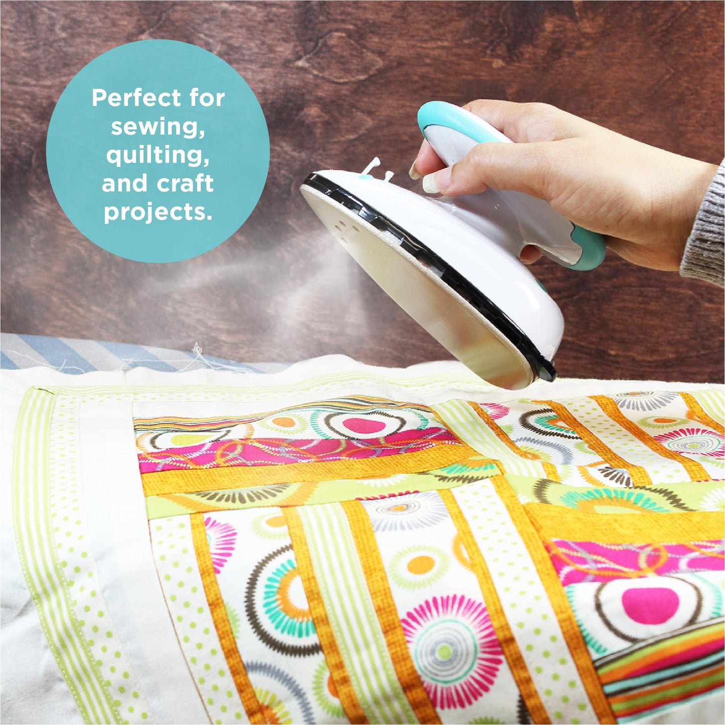 GoIron Portable Mini Steam Iron for Home, Travel, Crafting, Sewing and, Quilting. Dual voltage 120V/220V Compact Steam Iron with a non-stick soleplate