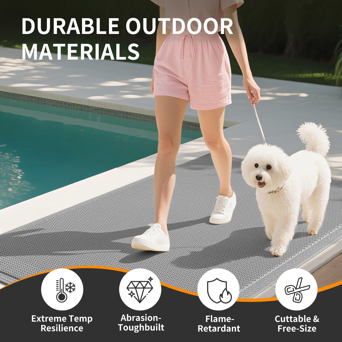 YDKGL Front Door Mat 24''x36'', Drainage Heavy Duty Dirt Trapping Non-Slip Doormats, Rubber Floor Mats, Restaurant Commercial Kitchen Industral Pool Entrance Bar Wet Area, Grey
