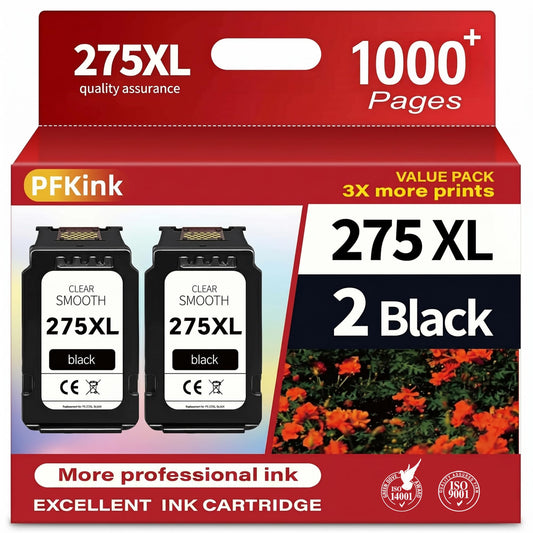 275XL Black Ink Cartridge Replacement for Canon Ink 275 275XL Black PG-275 PG-275XL Works for Canon PIXMA TR4720 TS3720 TS3500 TS3522 TS3520 TS3722 TR4700 TR4722 TR4723(2 Black)