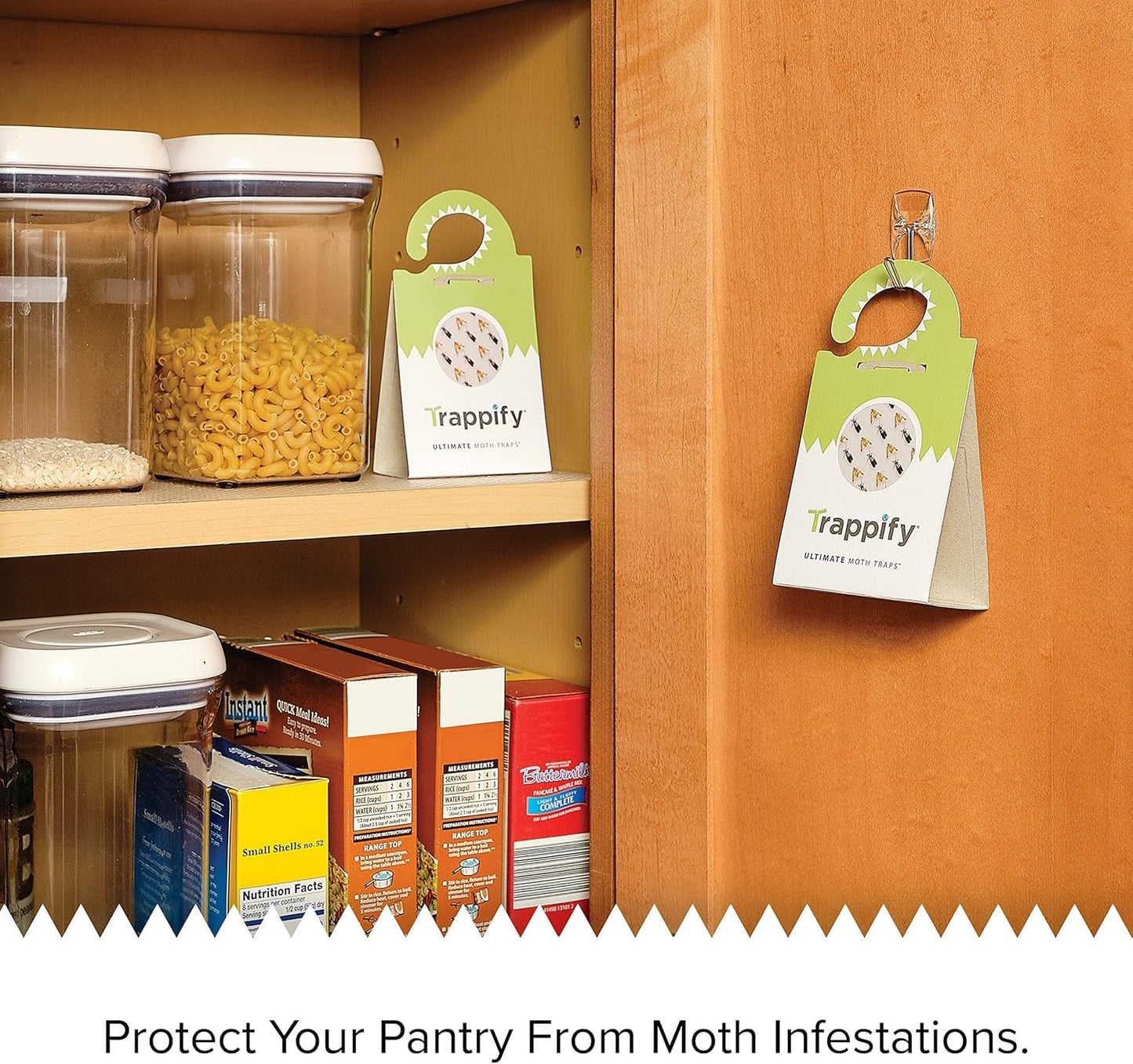 Trappify Ultimate Moth Traps: Moth Balls, Adhesive Moth Traps for Clothes - Effective Pantry Moth Traps for Home, Kitchen, Closet, Cabinet, Storage Rooms, Cupboard |Easy Setup (12 Pack)