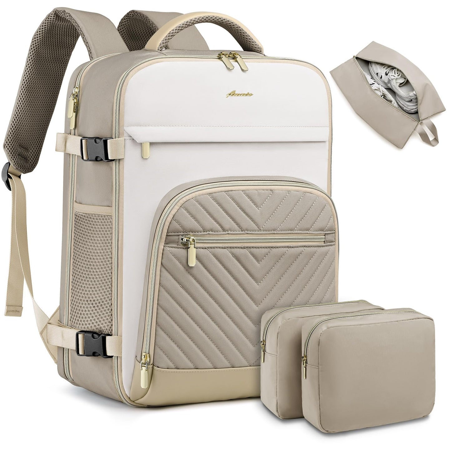 Large Carry On Travel Backpack: Flight Approved 40L Waterproof Personal Item Daypack for Women Weekender Bag fit 17inch Laptop Luggage Backpack Traveling Business with USB Port and 3 Packing Cubes