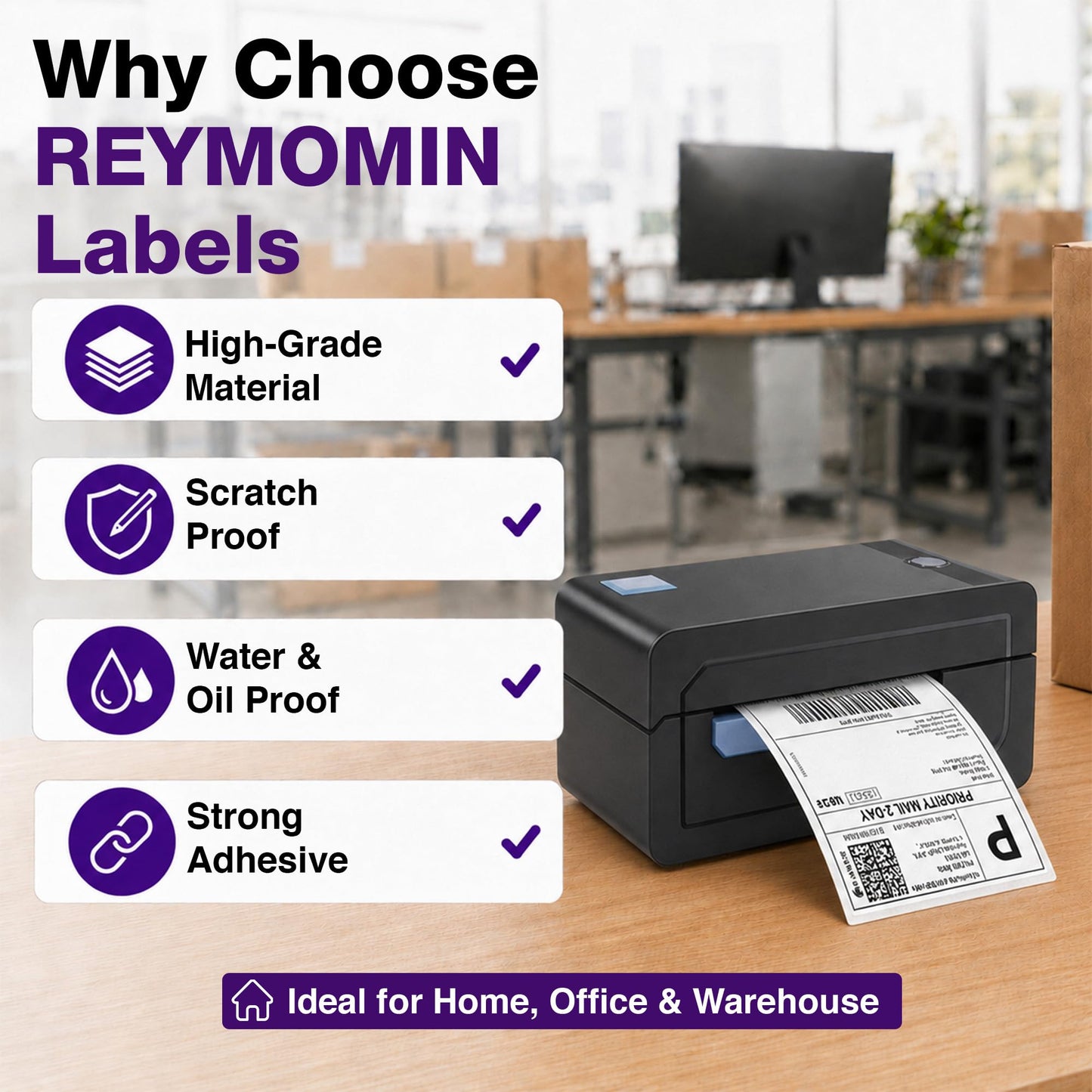 4” x 6” Thermal Shipping Labels – 500 Labels per Stack – Direct Compatible with Jadens Label Printer JD268BT and Other Jadens Models (2 Stacks)