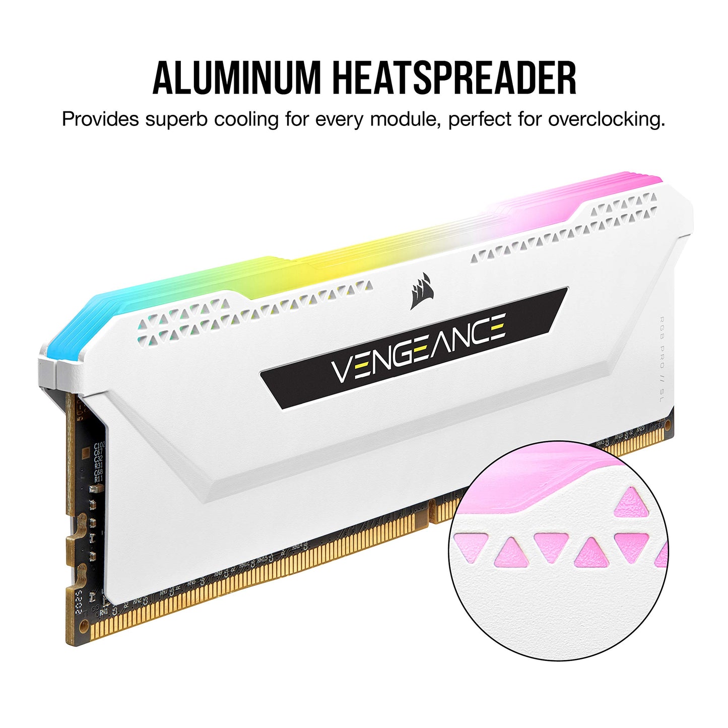 Corsair Vengeance RGB Pro SL 16GB (2x8GB) DDR4 3200 (PC4-25600) C16 1.35V Desktop Memory - White
