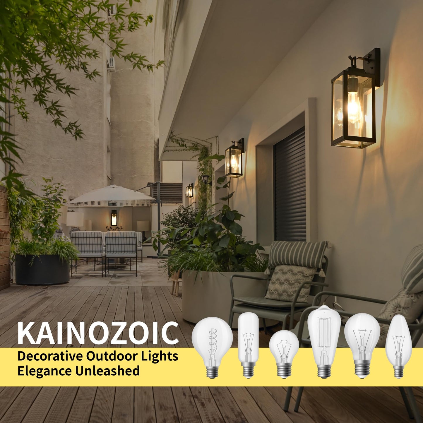 Outdoor Wall Light Fixtures Anti-Rust Porch Lights Outdoor Waterproof Exterior Lighting Fixtures Wall Lantern for Patio Front Door Garage - 2 Pack