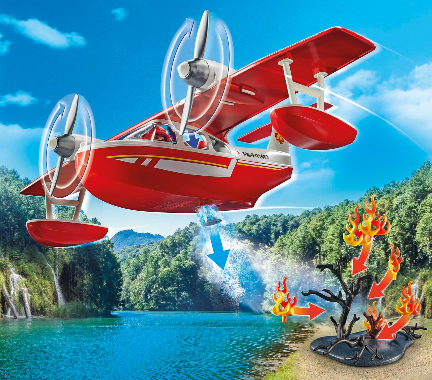 Playmobil Firefighting Sea Plane with extinguishing Function