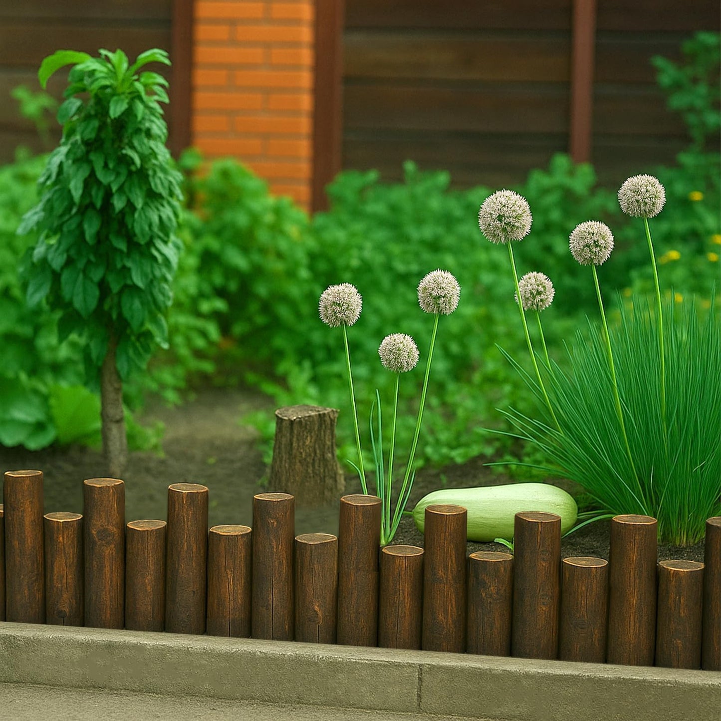 Wood Garden Edging, Flexible Freestanding Pine Fence for Garden Borders, Flower Beds, Pathways, Patios & Landscaping, Reusable Outdoor Border Edging, 6.9” H x 3 ft L Each (2 Pack)