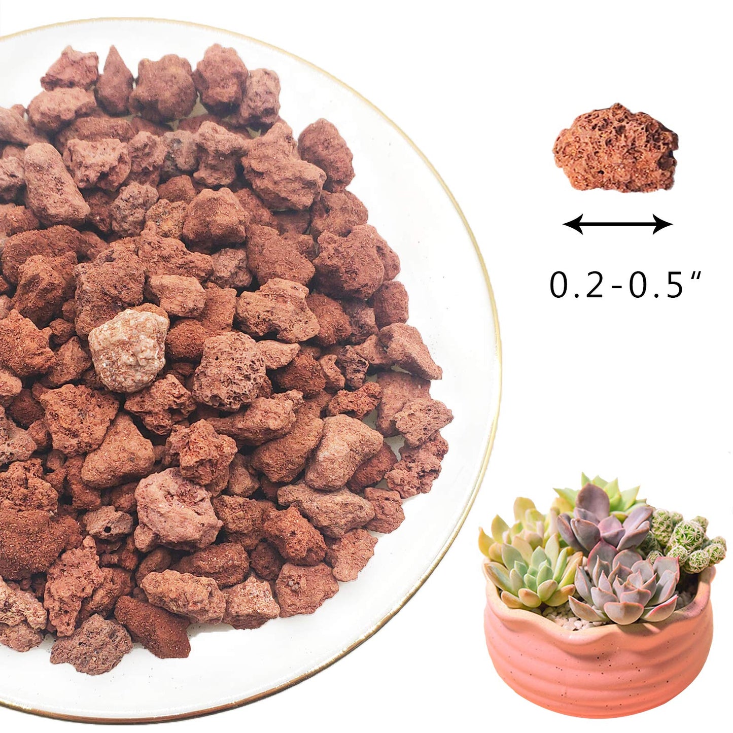 CARURBODY 12LBS Red Lava Rocks for Plants -100% Pure Volcanic Rock No Dyes or Chemicals-Best Lava Stones Top Dressing for Cacti Succulents Plants,Bonsai