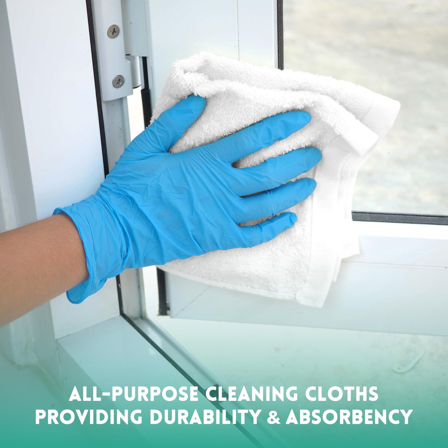 ZUPERIA 100% Cotton Terry Towels Cleaning Cloths,Multipurpose, Highly Absorbent, Reusable Cotton Rags, White Bar Towels & Cleaning Rags for Everyday Usage (White, 12 x 12)