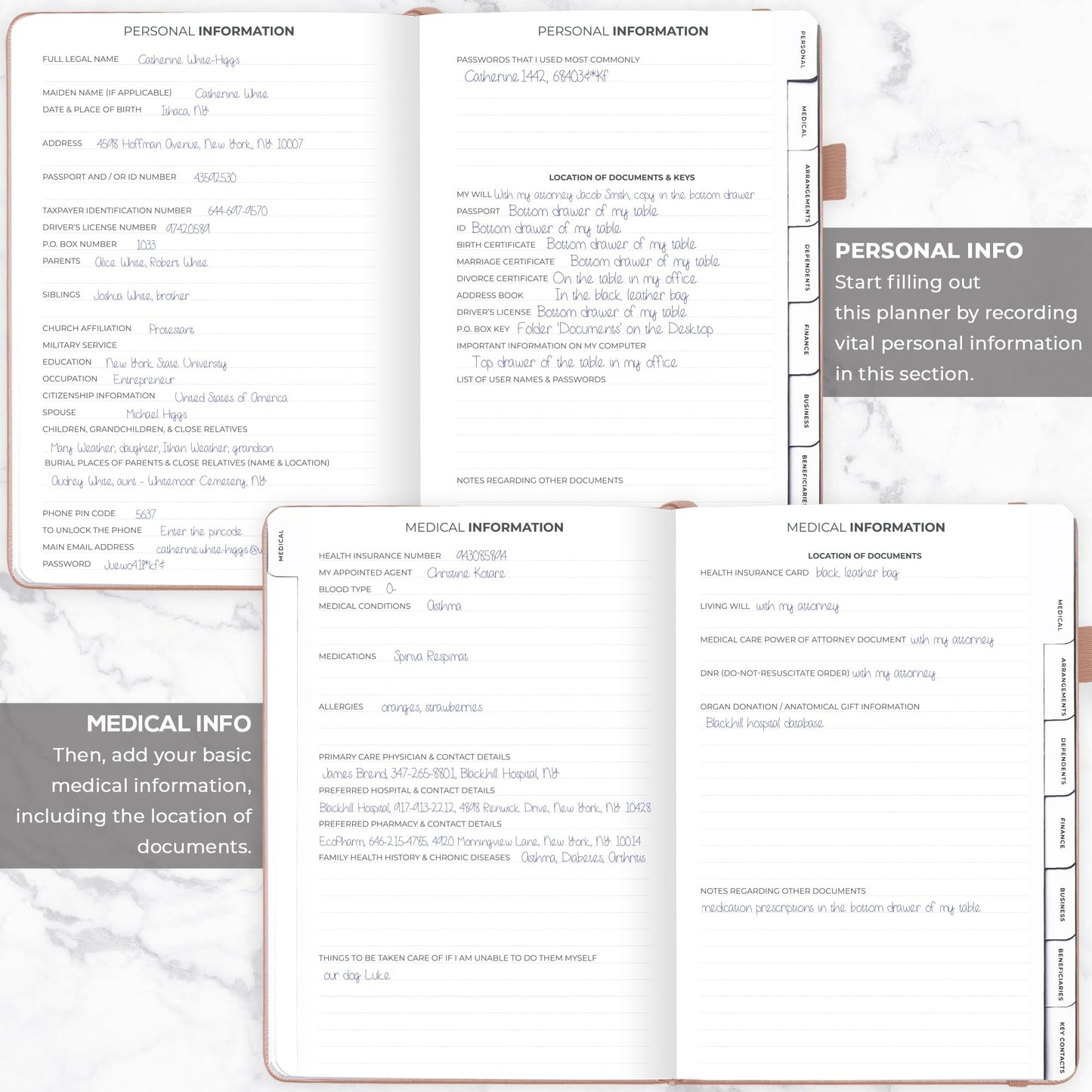 Clever Fox Large End of Life Planner – Guided Final Arrangements Organizer Notebook for Instructions, Beneficiary Info, Will Preparation, Last Wishes & Funeral Planning – 8.5" x 11" (Rose Gold)