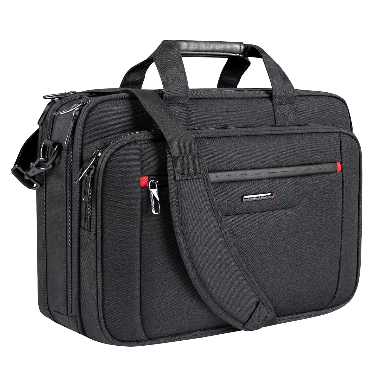 VANKEAN Laptop Bag Premium Laptop Case Business Briefcase Fits Up to 17.3 Inch Laptop Expandable Water-Repellent Shoulder Messenger Bag for Men/Women Computer Bag for Travel/Business/School-Black
