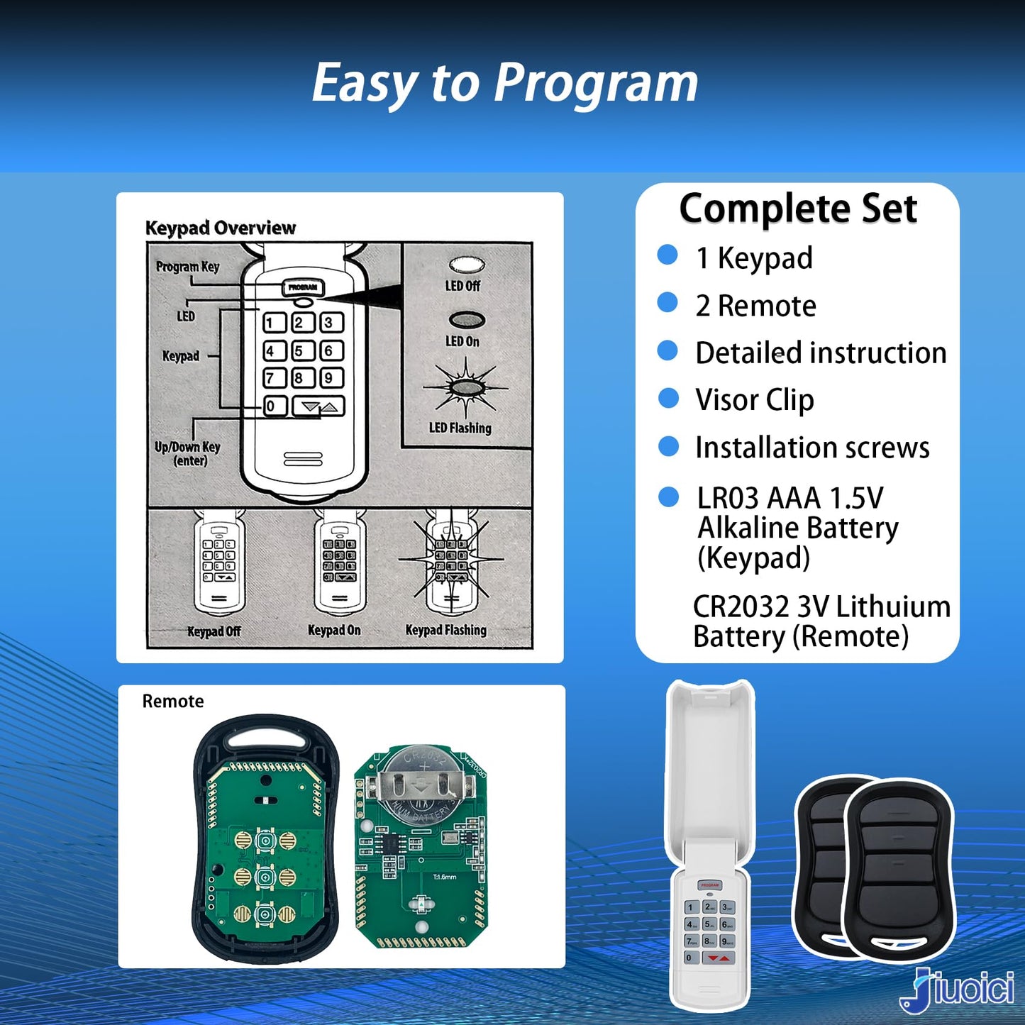 Upgraded for GK-R Genie/Overhead Garage Door Keypad and G3T-R Remote, Keypad Replace GK-BX OKP-BX, Remote Replace G3T-BX G3T-A G1T-BX G1T-A O1T-BX, More Secure & Stable, Easy to Program