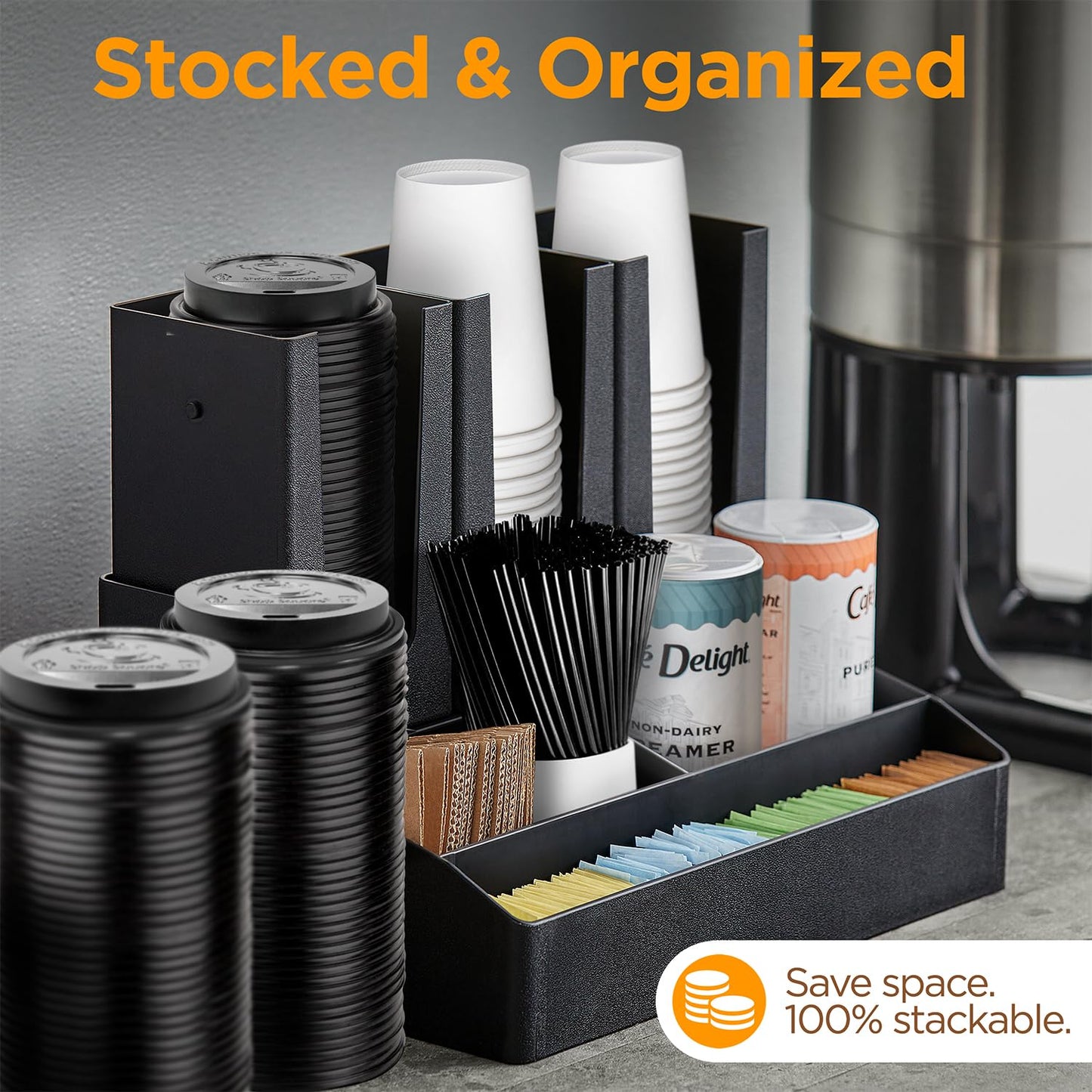 (500-Pack) Coffee Cup Lids - Disposable Coffee Lids for 10, 12, 16, 20, & 24 oz Paper Cups, 8 oz Squat Cups, Dome for To-Go Beverages, Expresso, Tea, Hot Chocolate - Black