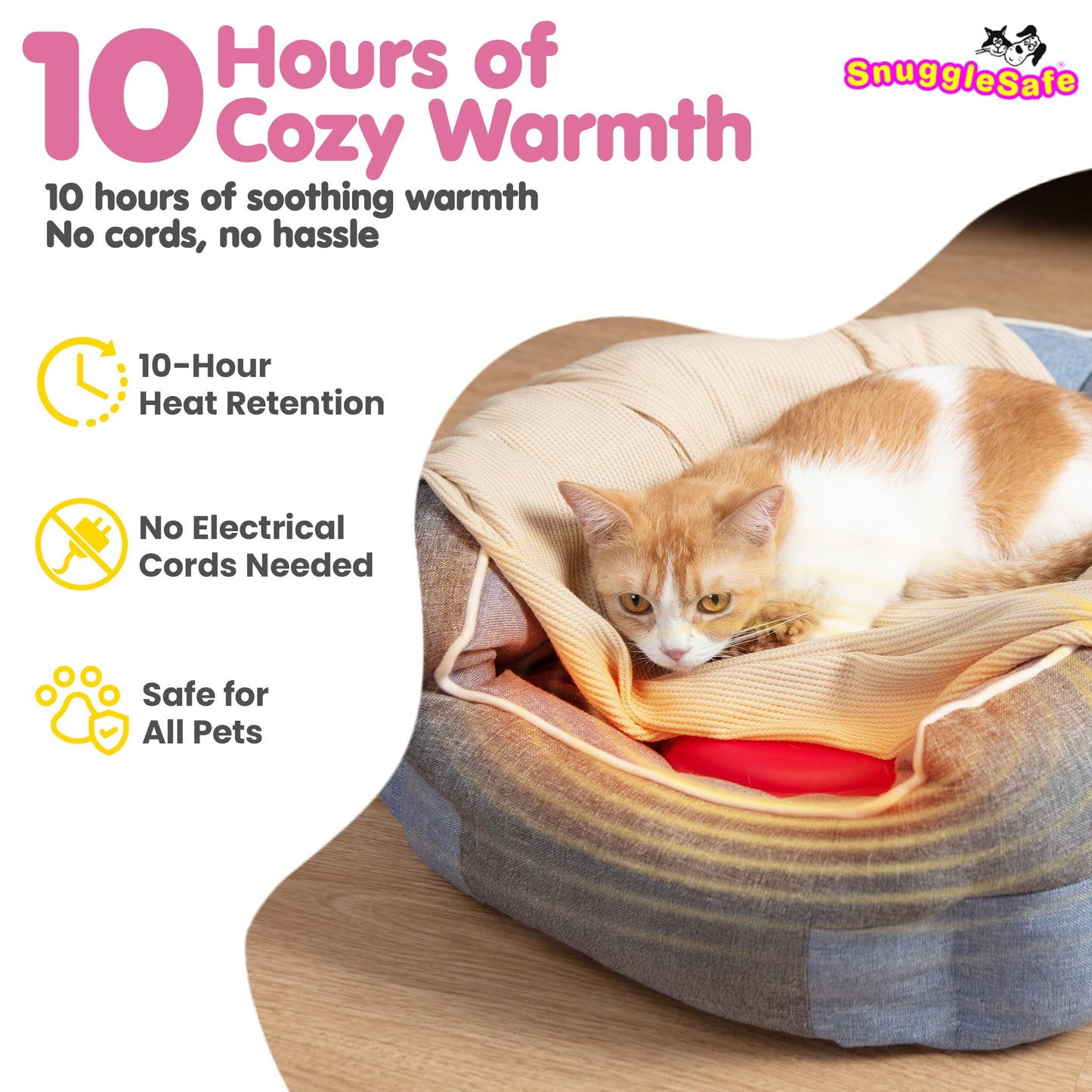 The 'Original' SnuggleSafe Microwave Heat Pad for Pets – Chew-Proof, Water-Resistant Heating Disc for Dogs and Cats – up to 10 Hours of Soothing Warmth