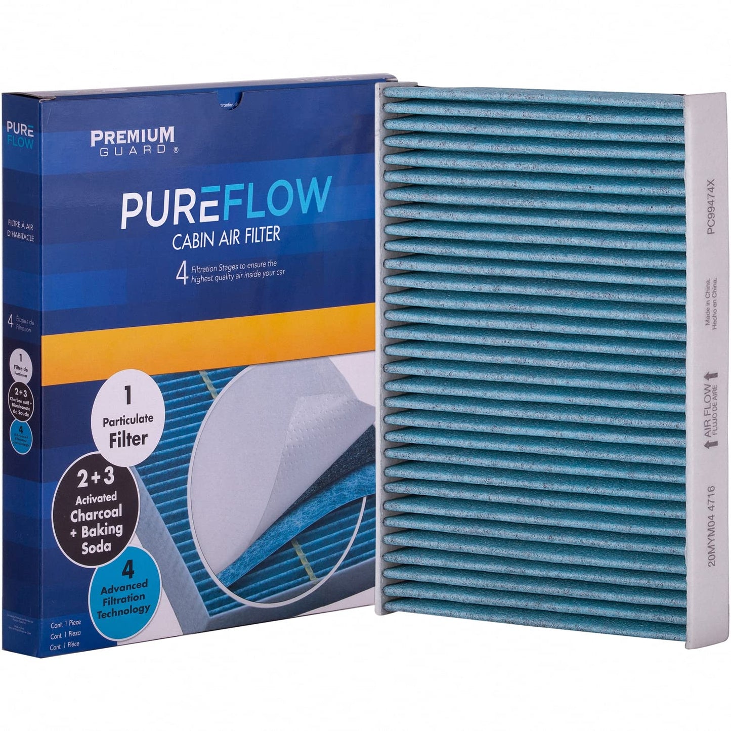 Premium Guard PUREFLOW Cabin Air Filter PC99474X | Fits 2022-2025 Toyota Tundra, Tacoma, Sequoia, 2018-2025 Lexus LS500, 2024-2025 Toyota Land Cruiser, Lexus GX550