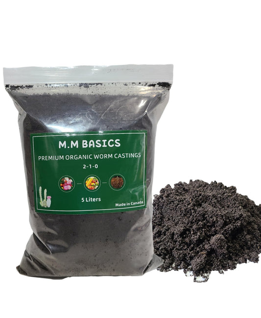 5 litres- Fresh Worm Castings for Plants, Loaded with Beneficial microorganisms, 5 Pounds