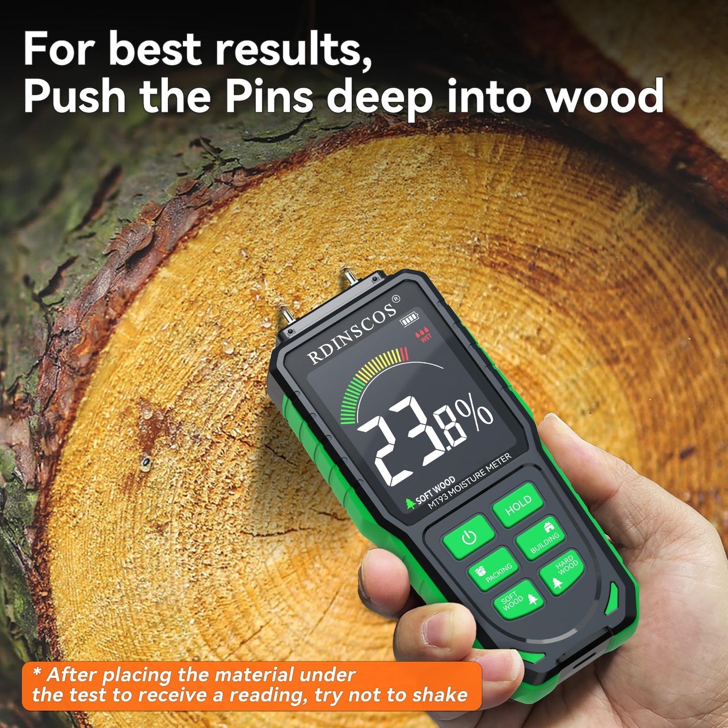 Rechargeable Wood Moisture Meter Digital Moisture Meter with LCD Display, Suitable for Wood, Firewood, Masonry, Walls, Building Materials