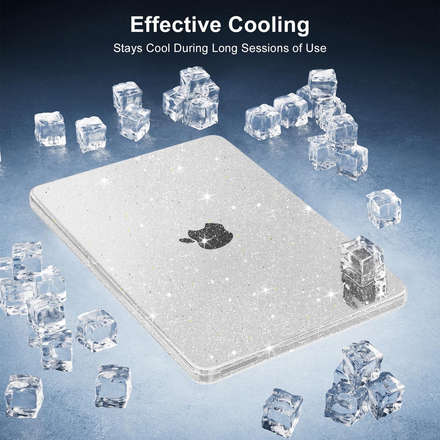 MOSISO Sparkly Glitter Case Compatible with MacBook Neo Case 13 inch 2026 Release Model A3404 with A18 Pro Chip, Crack-Resistant Protective Hard Shell Case&Keyboard Cover&ScreenFilm&Pouch, Transparent
