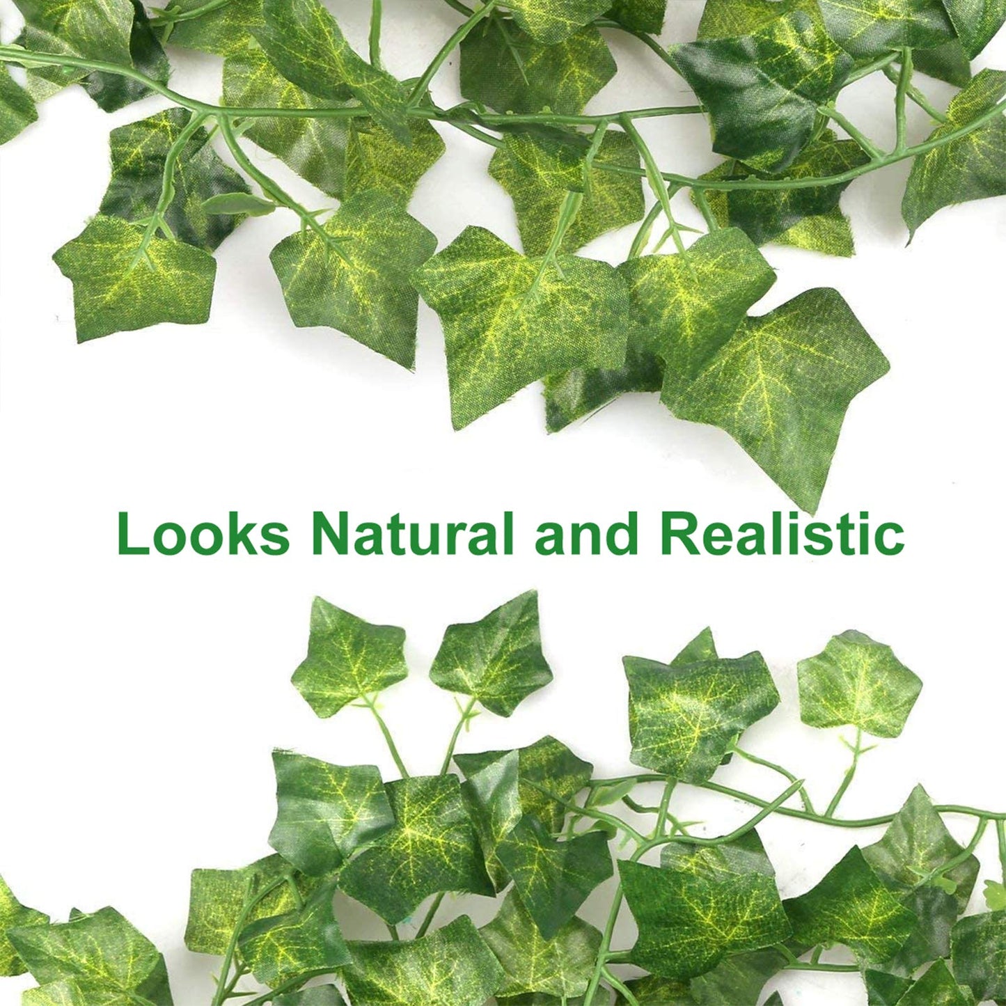 DazSpirit 36Pcs Fake Vines, 252Ft Artificial Ivy Fake Vine Leaves, Artificial Ivy Plant Garland, Greenery Garland Ivy Fake Vine Leaves, Plants Vine for Wedding, Home, bedroom, Garden, Party Decoration