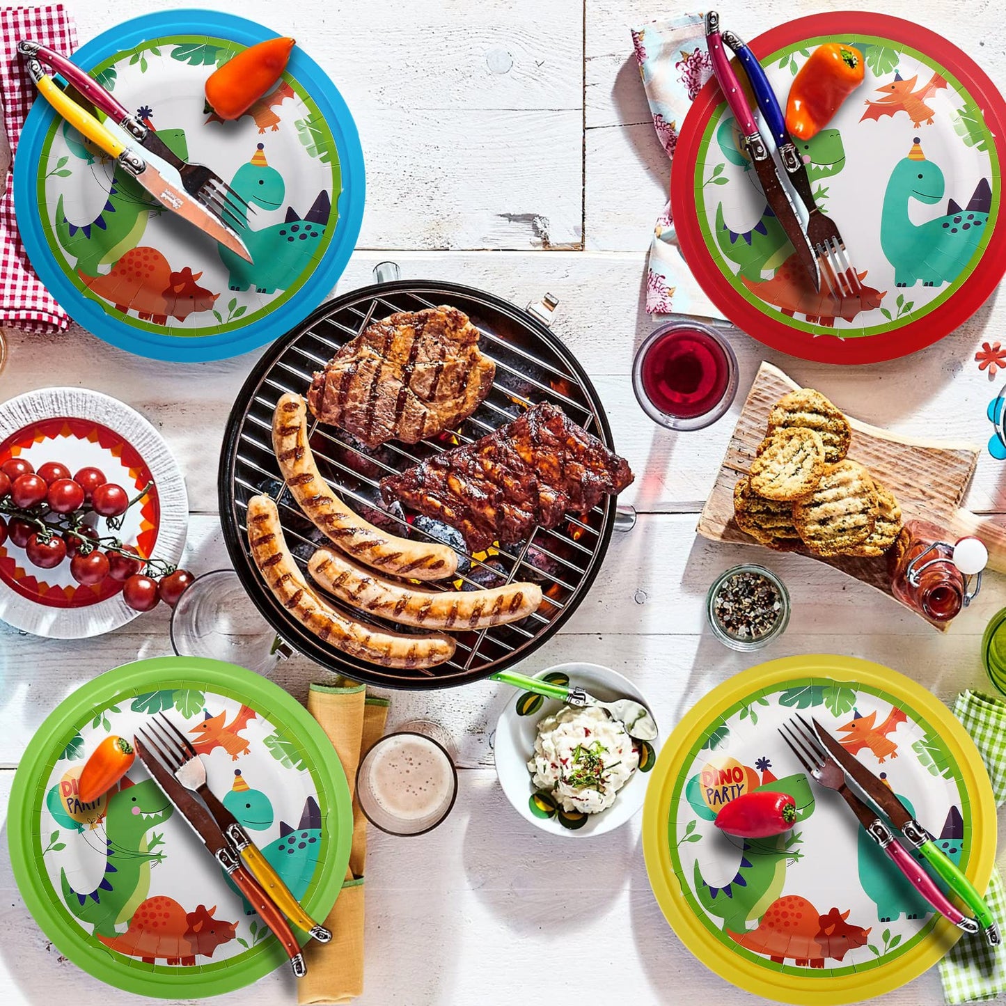 Tessco for you 24 Pcs Reusable Plastic Paper Plate Holders 10 Inch Heavy Duty Plastic Paper Plate Holder Set with Snap in Grooves for 9 Inch Plates, Dishwasher Safe for Picnic Party BBQ (Mixed Colors)