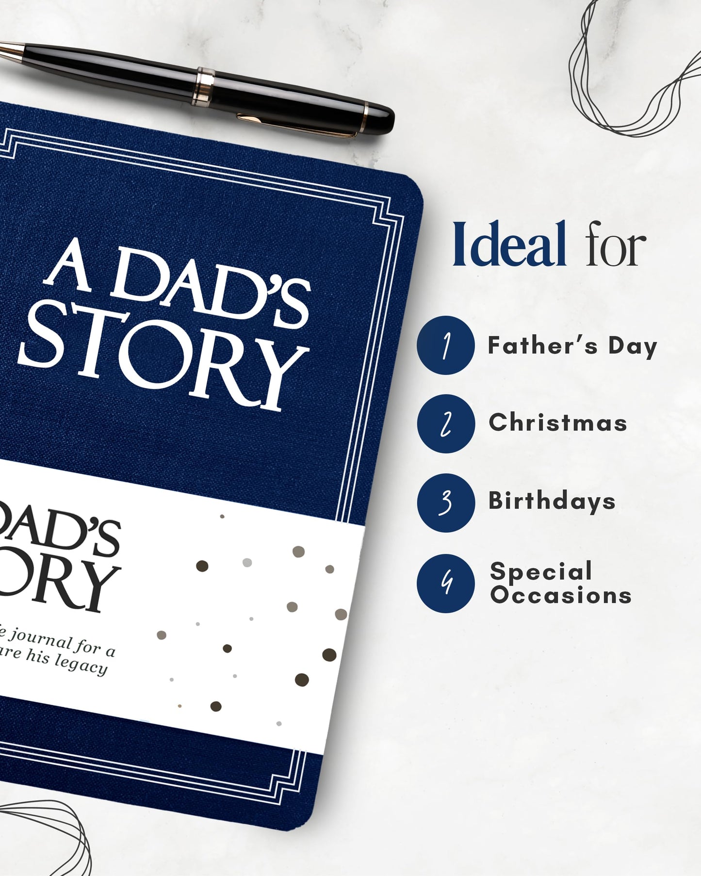 Dad's Life Story Journal (Hardcover): A Meaningful Keepsake for Dad to Share His Journey and Memories, Book Includes 250+ Prompt Questions, Sentimental Gifts for Father's Day, Birthday & Christmas