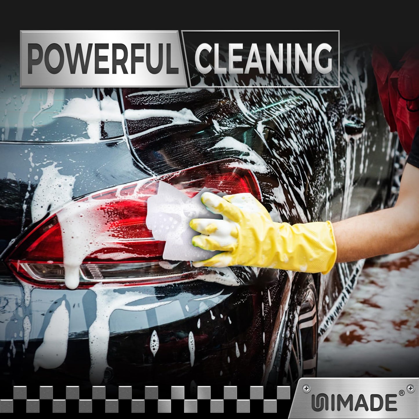 UNIMADE Shop Towel Rag, 200 Pack Reusable Rags Bulk Microfiber Cleaning Cloth Lint Free Towels for Car Kitchen Automotive Bar Mechanic Restaurant Garage, 11.5"x 11.5", Blue