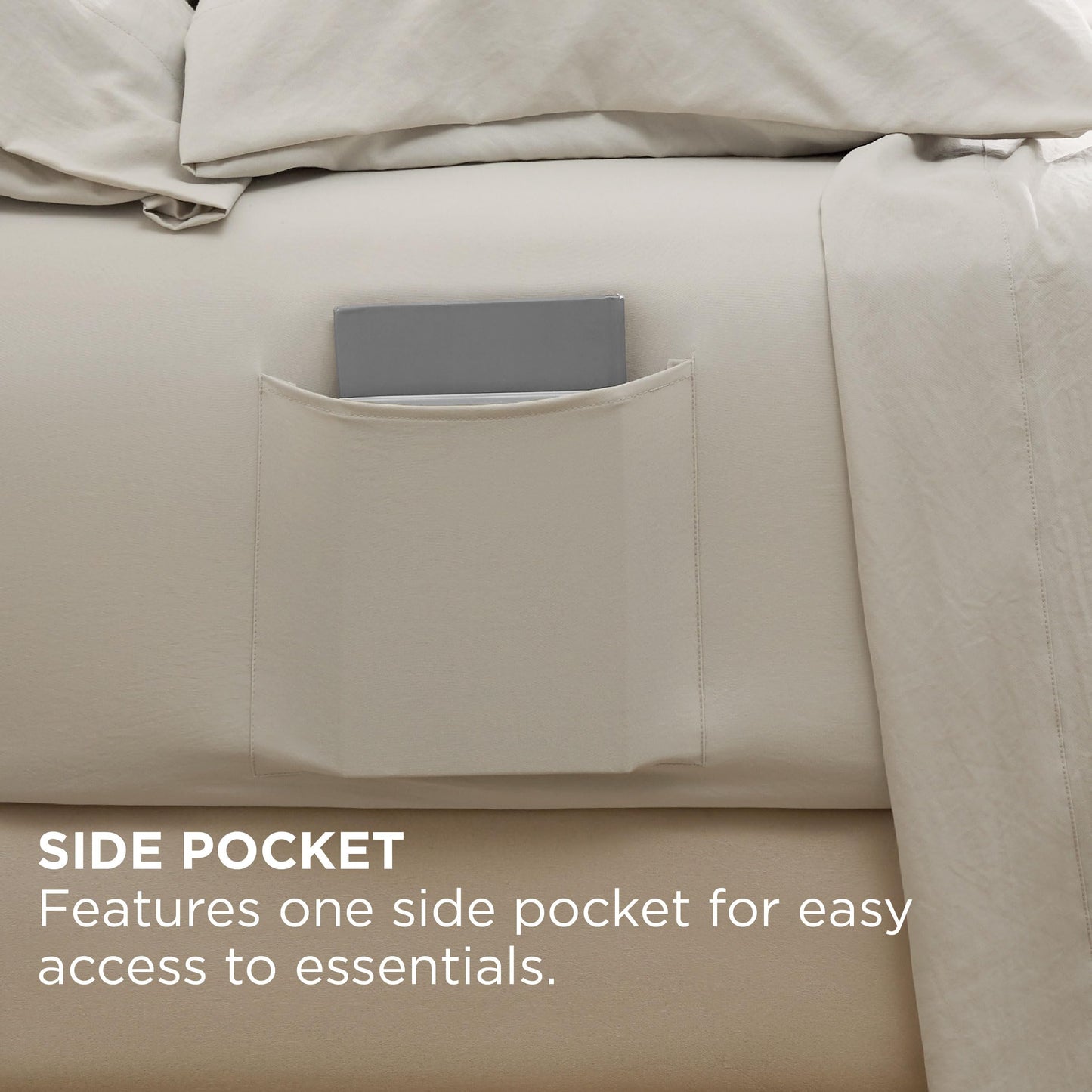 Bedsure Linen Deep Pocket Queen Bed Sheets Set - 6 Pieces Prewashed Ultra-Soft Bed Sheets for Queen Bed, Fits Mattresses Up to 18 Inches Thick, Breathable & Secure Fit, Hotel Luxury Bedding