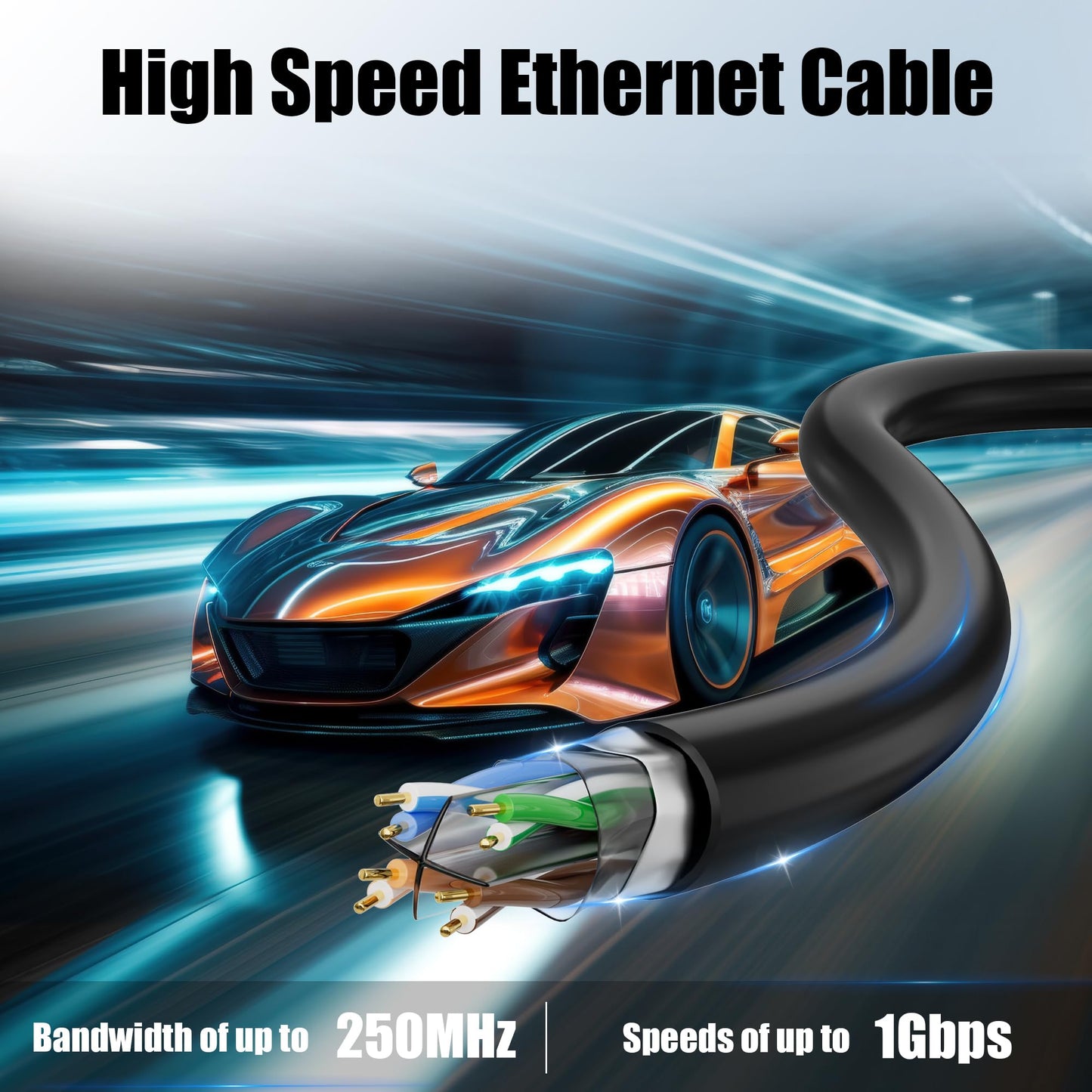 Cat 6 Outdoor Ethernet Cable 500ft Bulk (30 RJ45), Cat 6 Shielded Ethernet Cable, Direct Burial, 23AWG, Heavy Duty, In-Ground, POE, Waterproof UV Resistant Cat6 Internet Cables for Router Gaming, CCA