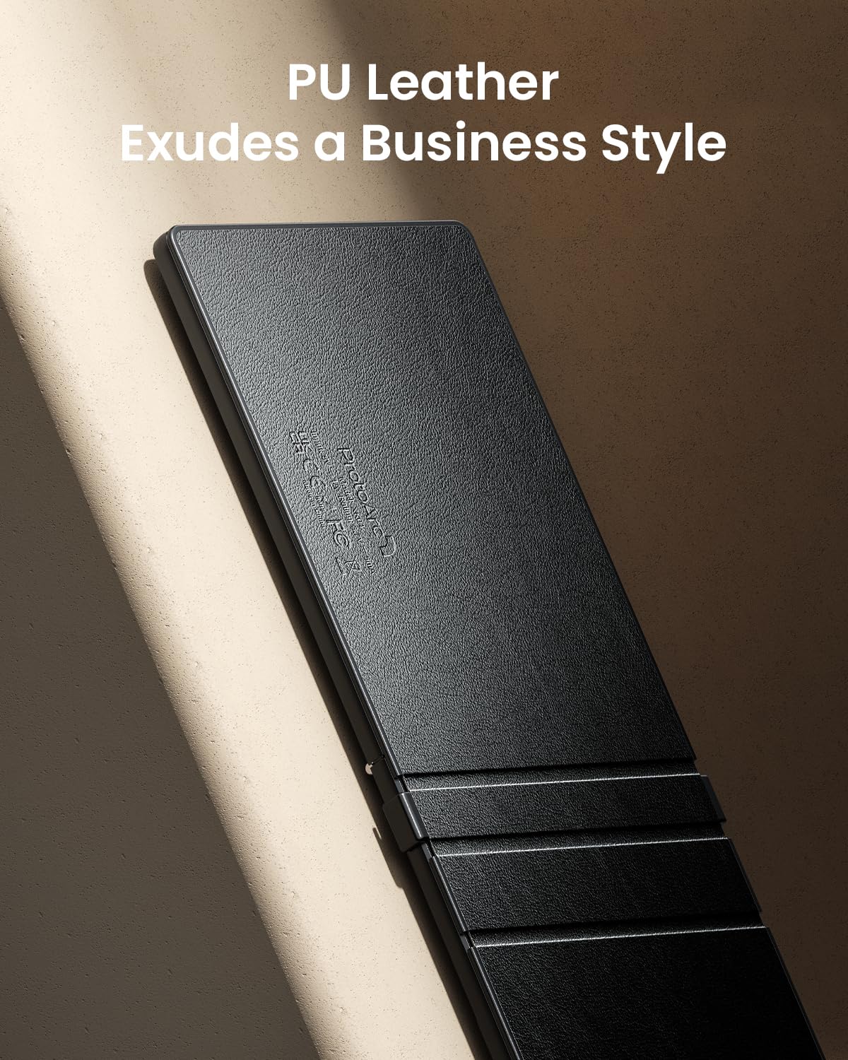 ProtoArc Foldable Compact Keyboard, XK04 Portable Bluetooth Keyboard with PU Leather Cover, Pocket-Sized Wireless Travel Keyboard for iPad, iPhone, Smartphone, Tablet and Laptop（Black）