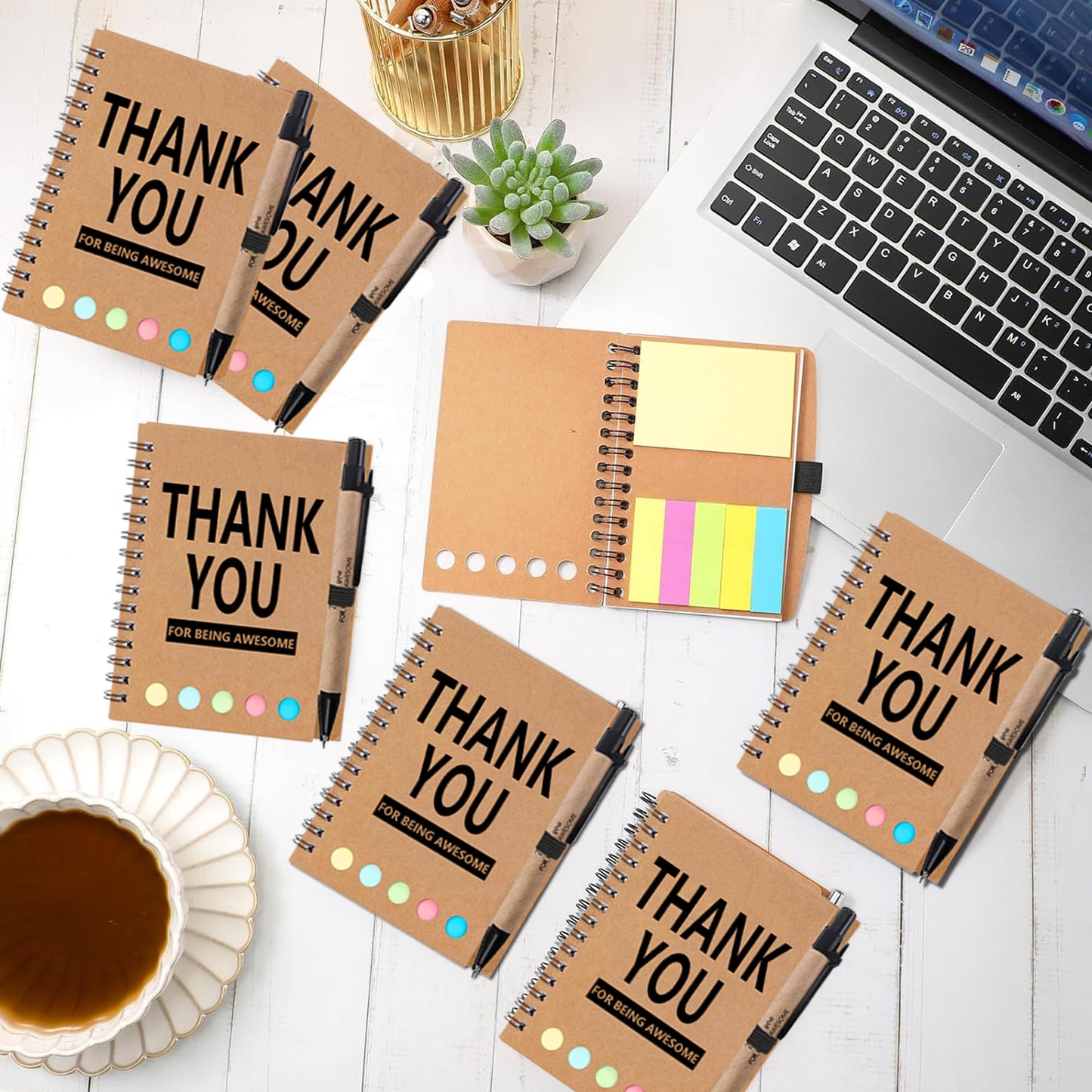 Dhjkko 24pcs Employee Appreciation Gifts Bulk,Staff Appreciation GiftsThank You Gifts Perfect for Teachers Nurses Coworkers Graduation with Sticky Note Notepad and Ballpoint Pen