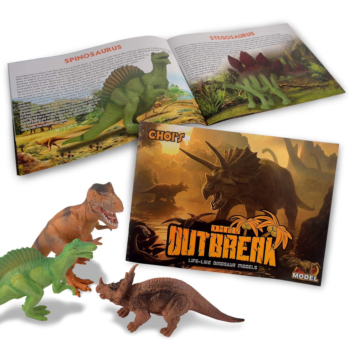 Dinosaur Toys - 20 Packs Dinosaur Figure Play Set with Educational Dinosaur Book, Toy for 3 4 5 6 7 8 Year Old Boys, Realistic Plastic Dinosaurs with Baby Dino Eggs Birthday Party Gift for Kids